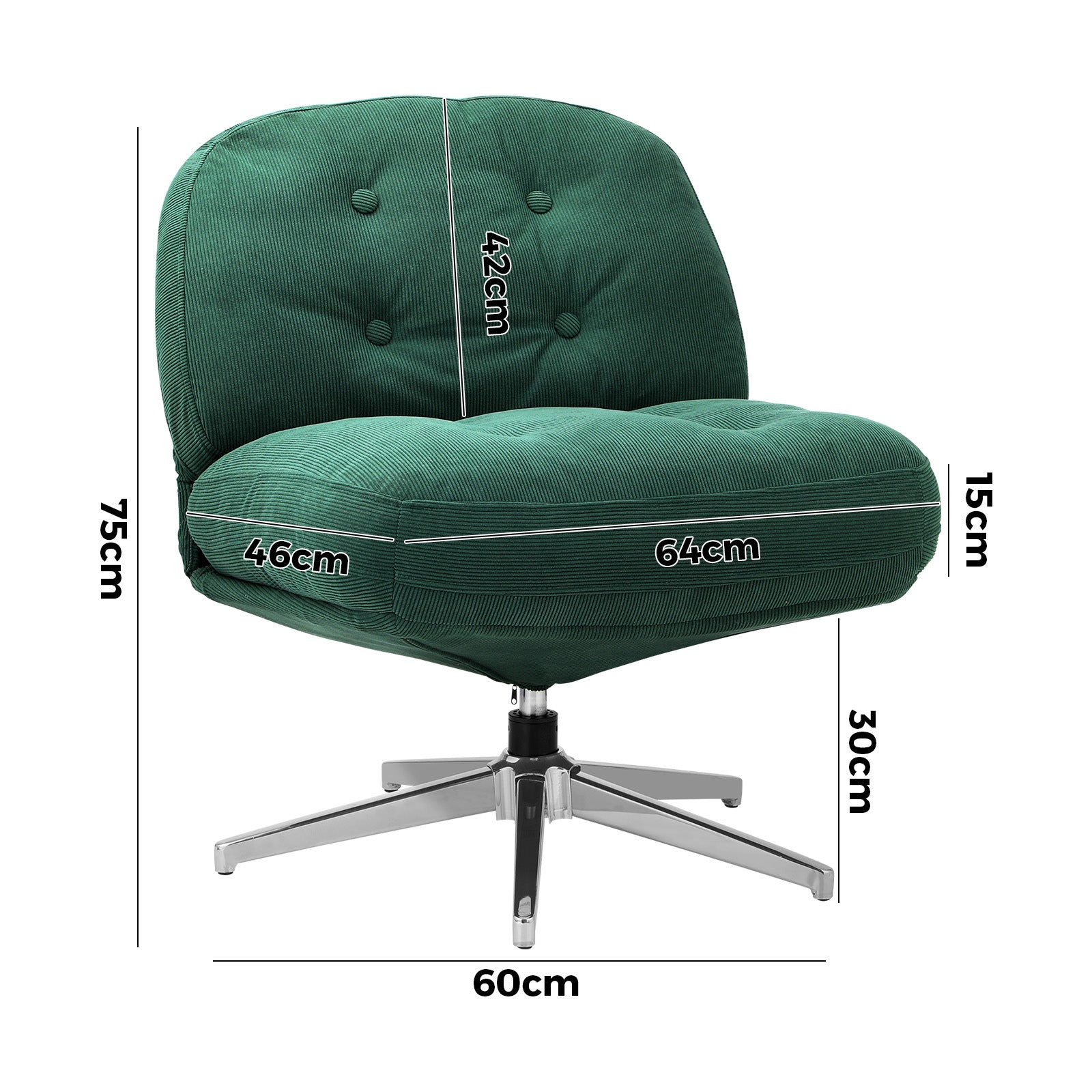 Oikiture 2x Armchair Swivel Lounge Chair Padded Accent Chairs Polyester Green - Sunyee