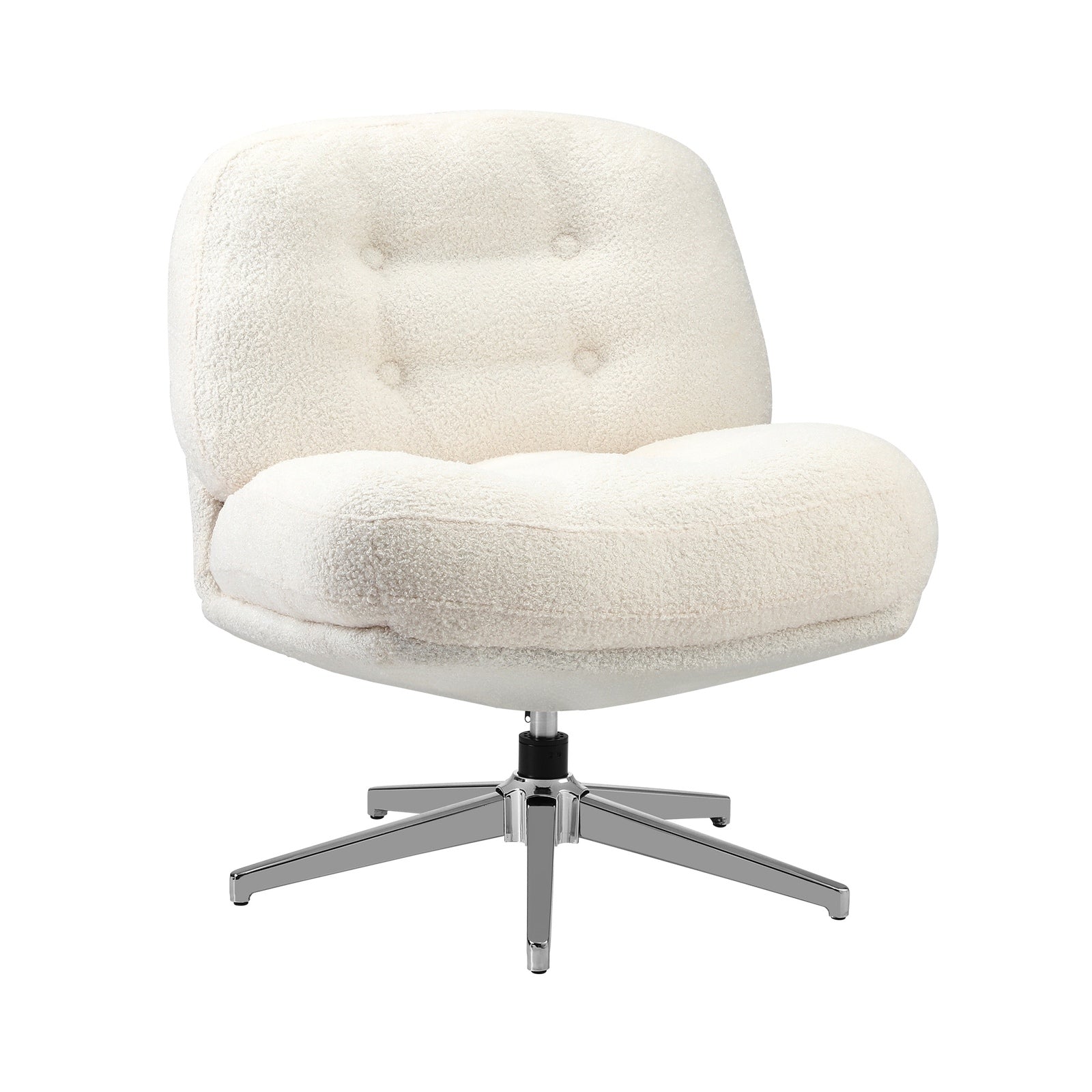 Oikiture 2x Armchair Swivel Lounge Chair Padded Accent Chairs Boucle White - Sunyee
