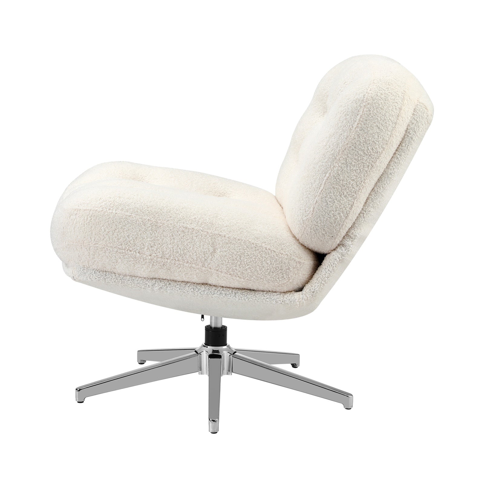 Oikiture 2x Armchair Swivel Lounge Chair Padded Accent Chairs Boucle White - Sunyee