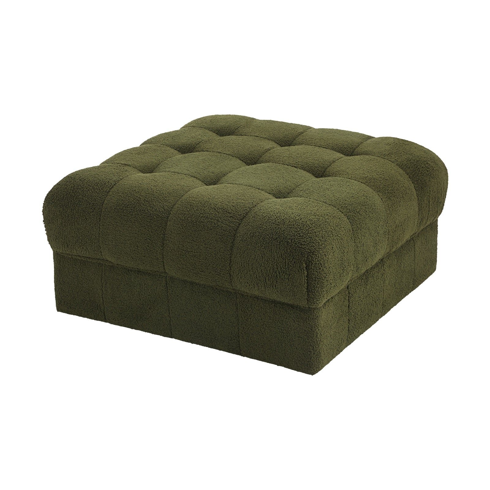 Oikiture 1 Seater Boucle Modular Ottoman Lounge Chair Armless TOFU White - Sunyee