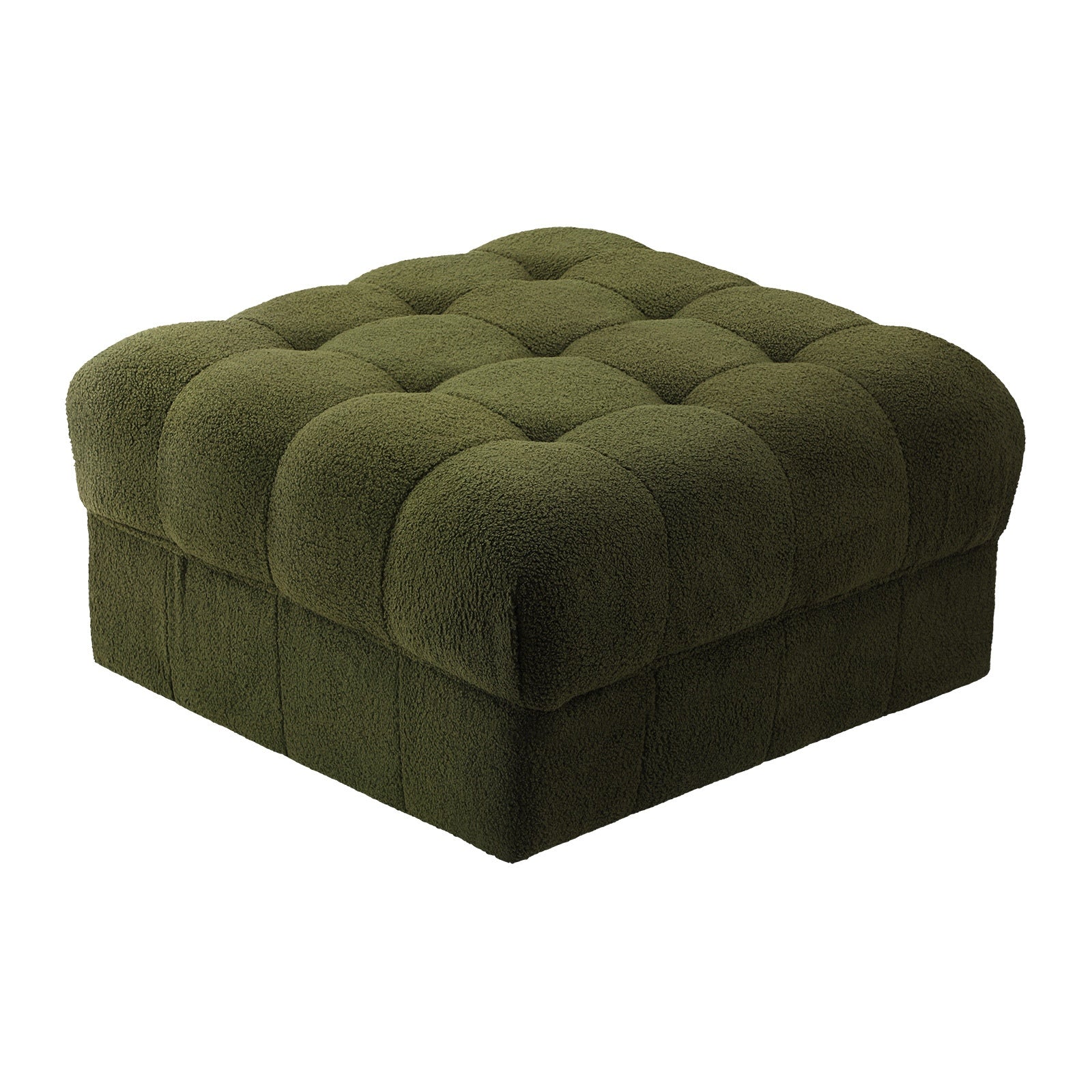 Oikiture 1-6 Seater Boucle/Velvet Modular Sofa & Ottoman Set Armless TOFU Back - Sunyee