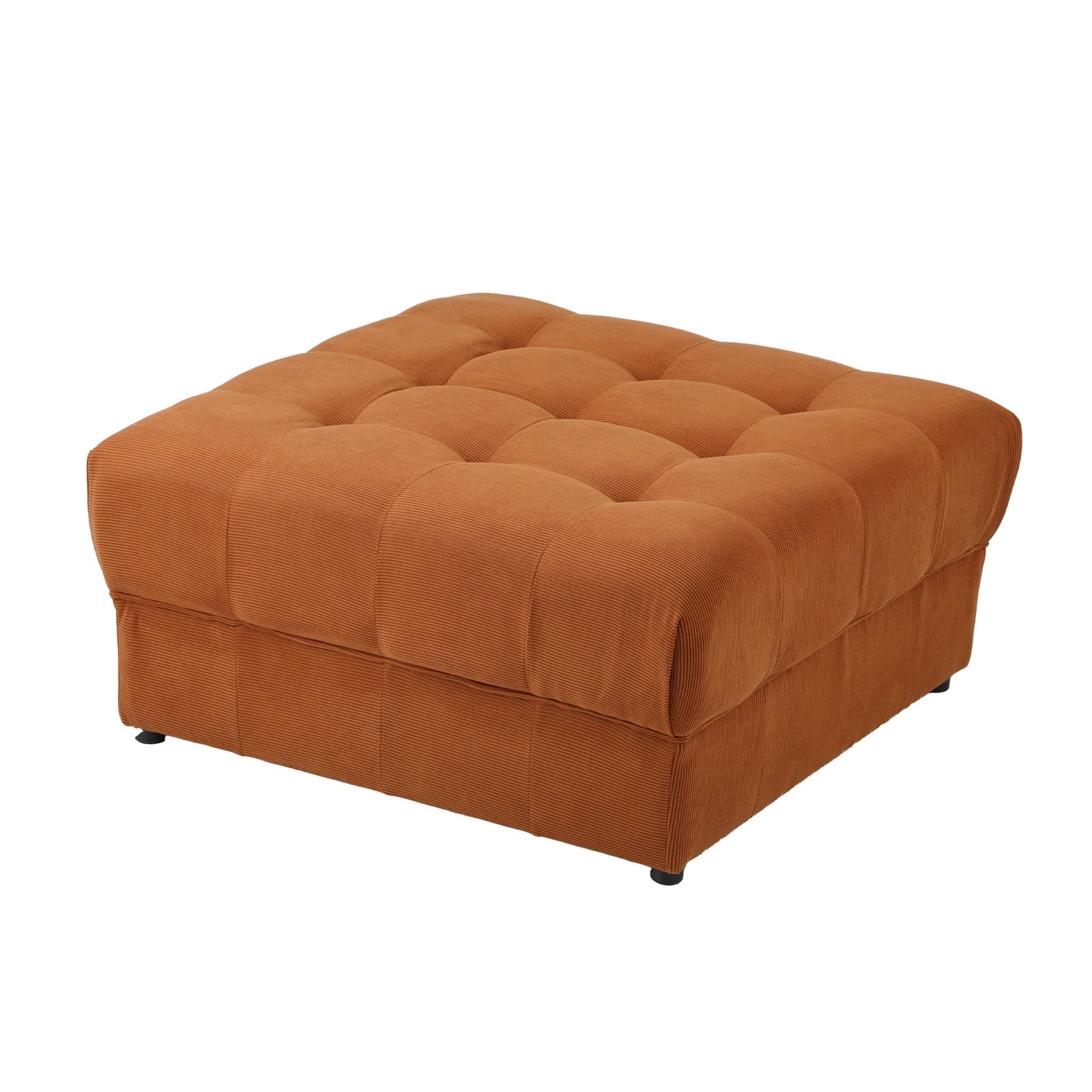 Oikiture 1 Seater Velvet Modular Ottoman Lounge Chair Armless TOFU Brown - Sunyee