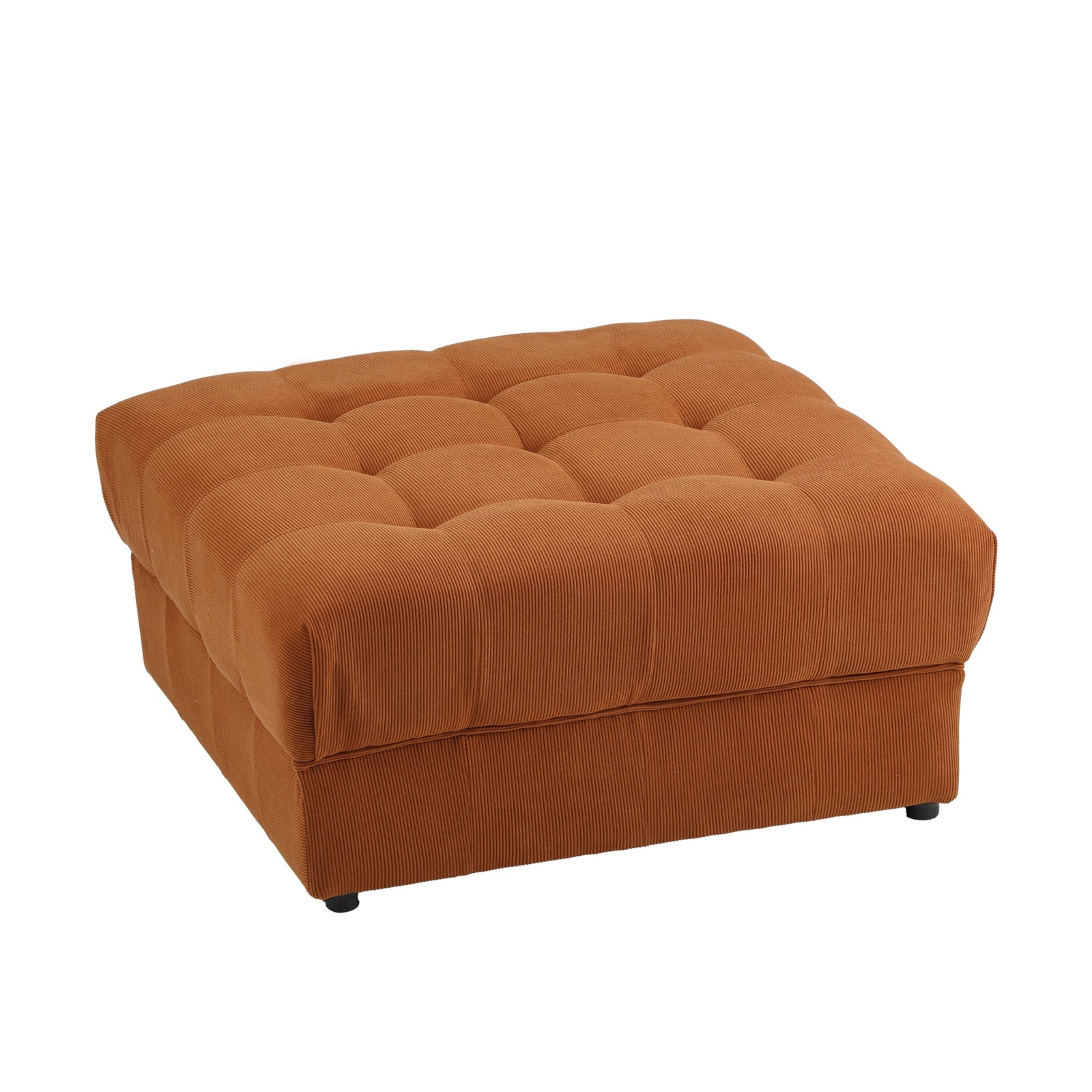 Oikiture 1 Seater Velvet Modular Ottoman Lounge Chair Armless TOFU Brown - Sunyee