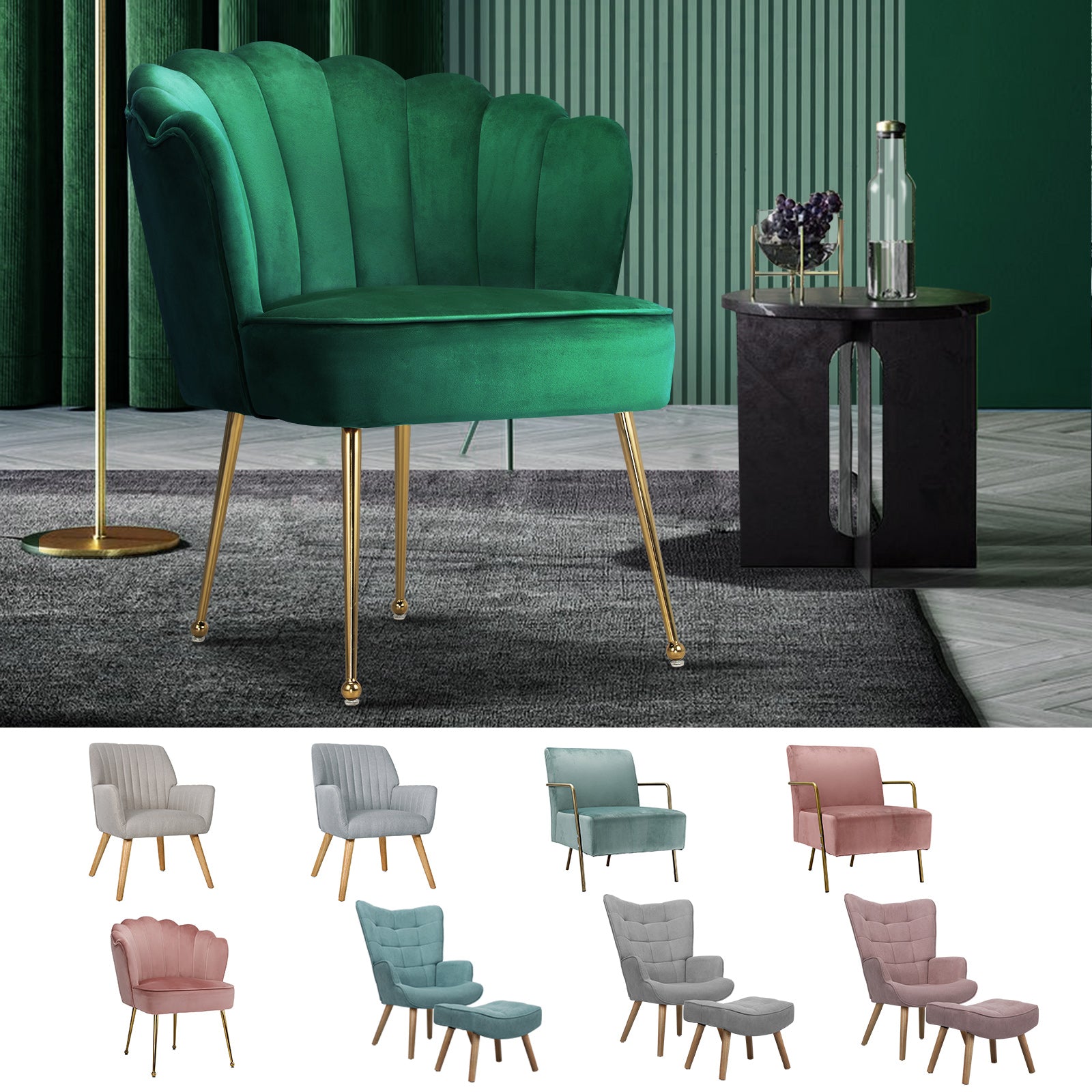 Oikiture Armchair Lounge Chair Armchairs Accent Chairs Bedroom Sofa Couches - Sunyee