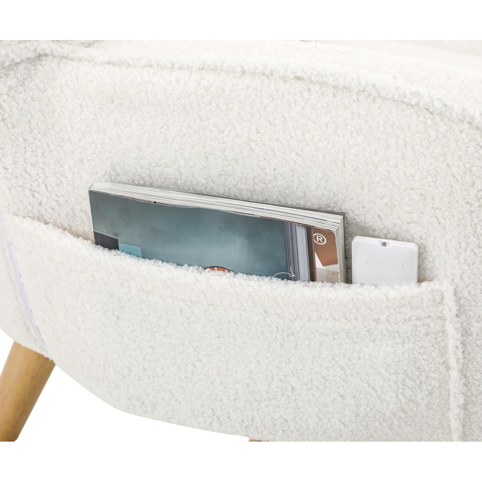 Oikiture Swivel Recliner Armchair Lounge Ottoman Accent Chair With Stool Sherpa - Sunyee