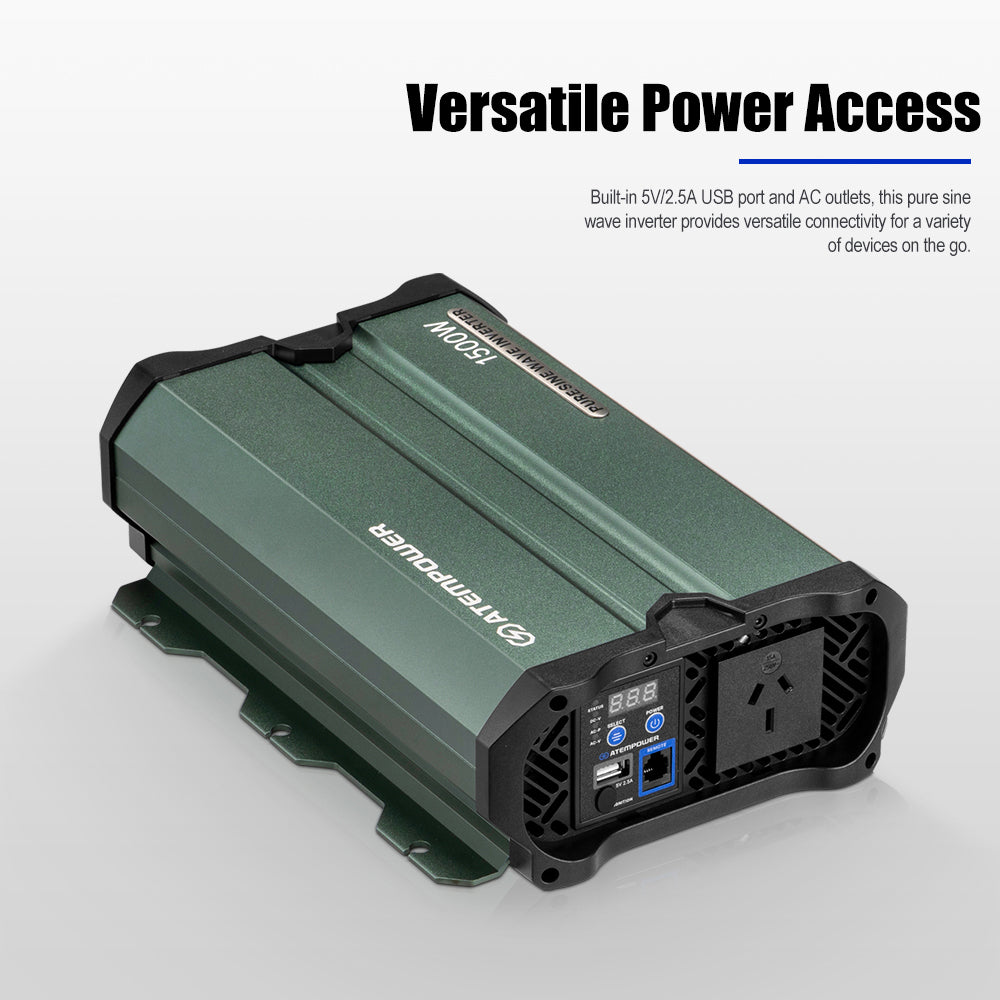 Atem Power Pure Sine Wave Inverter 1000W/1500W/2000W/2500W 12V to 240V Remote - Sunyee