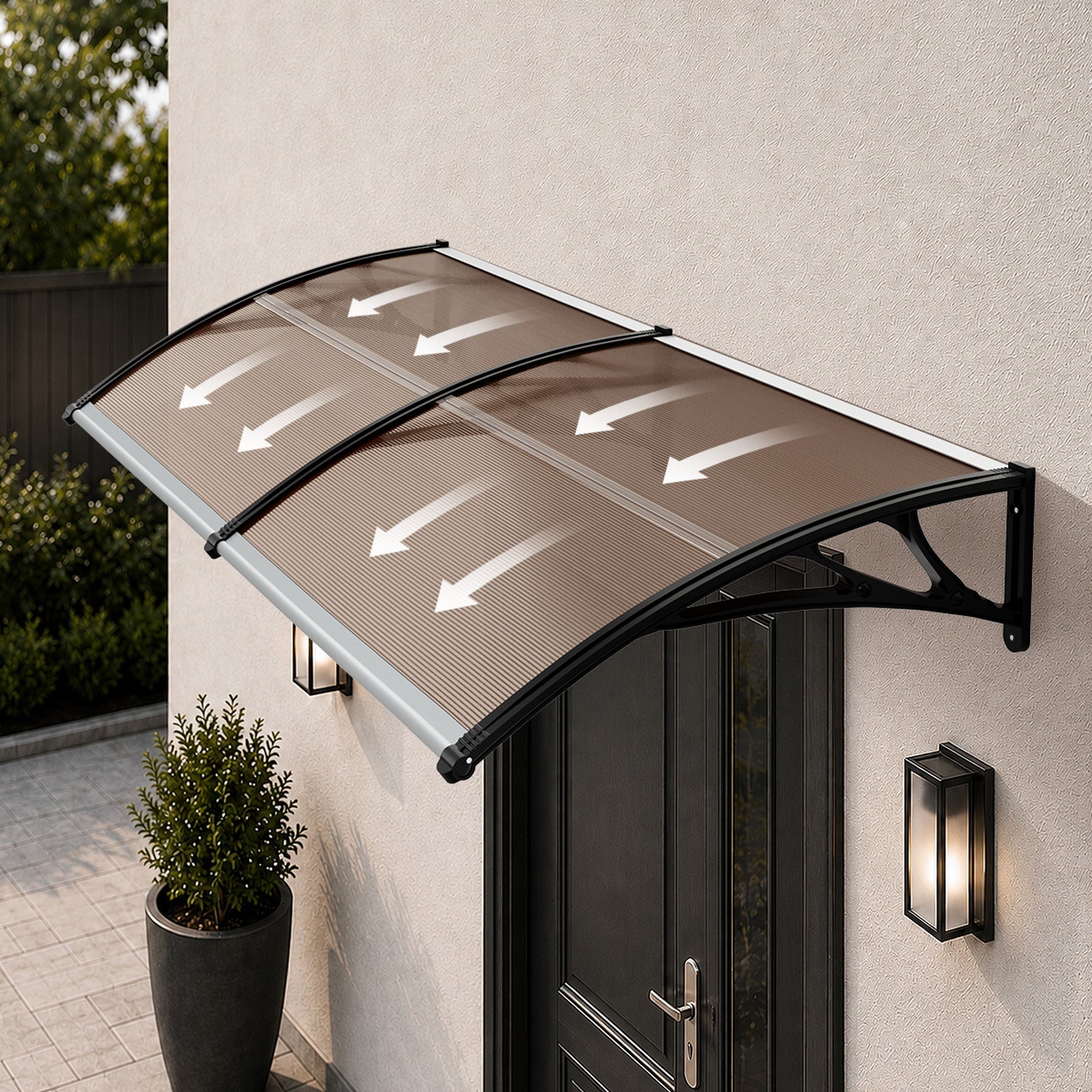 Livsip Window Door Awning Canopy Outdoor Patio Rain Cover Sun Shield 1.17mx3m