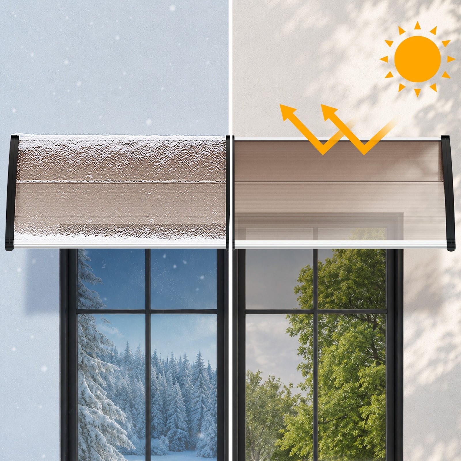 Livsip Window Door Awning Canopy Outdoor Patio Rain Cover Sun Shield 1.17mx3m