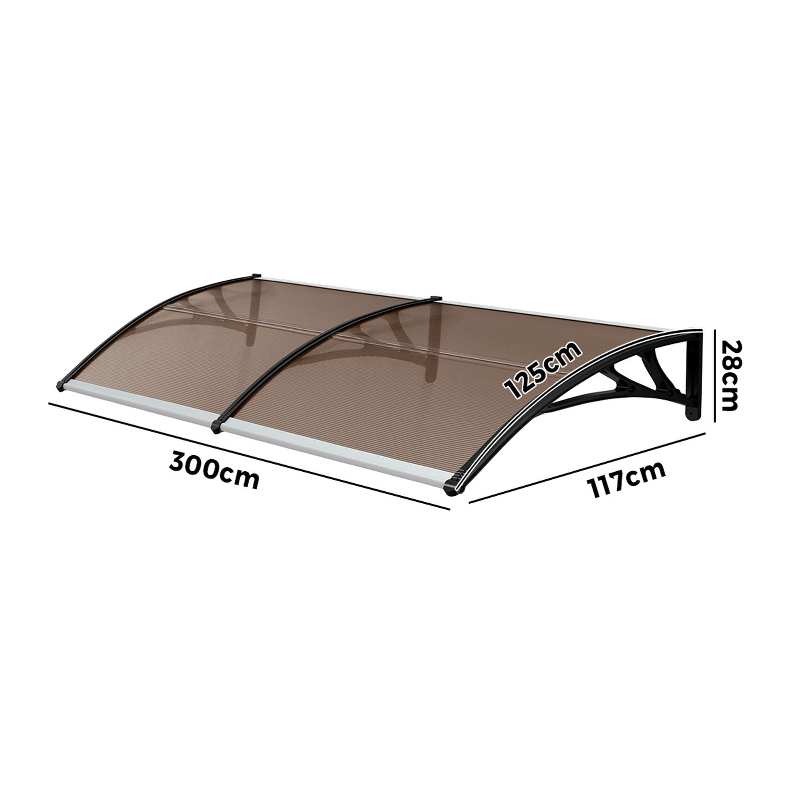 Livsip Window Door Awning Canopy Outdoor Patio Rain Cover Sun Shield 1.17mx3m