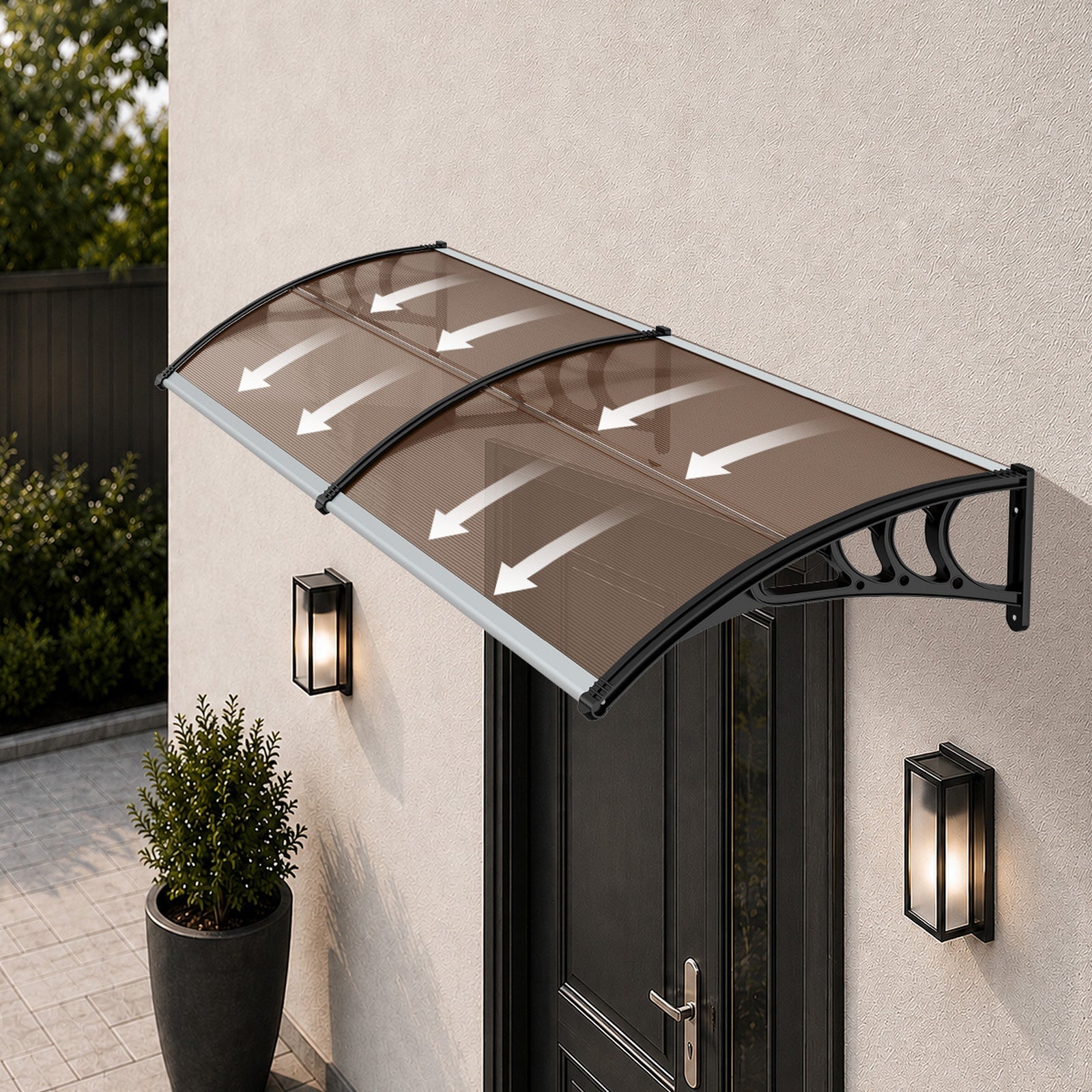 Livsip Window Door Awning Canopy Outdoor Patio Rain Cover Sun Shield 0.76mx3m
