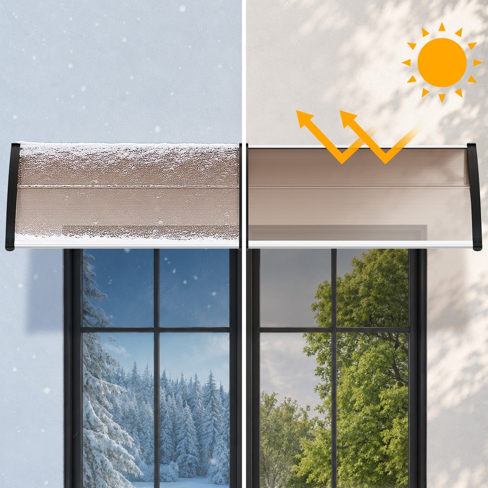 Livsip Window Door Awning Canopy Outdoor Patio Rain Cover Sun Shield 0.76mx3m