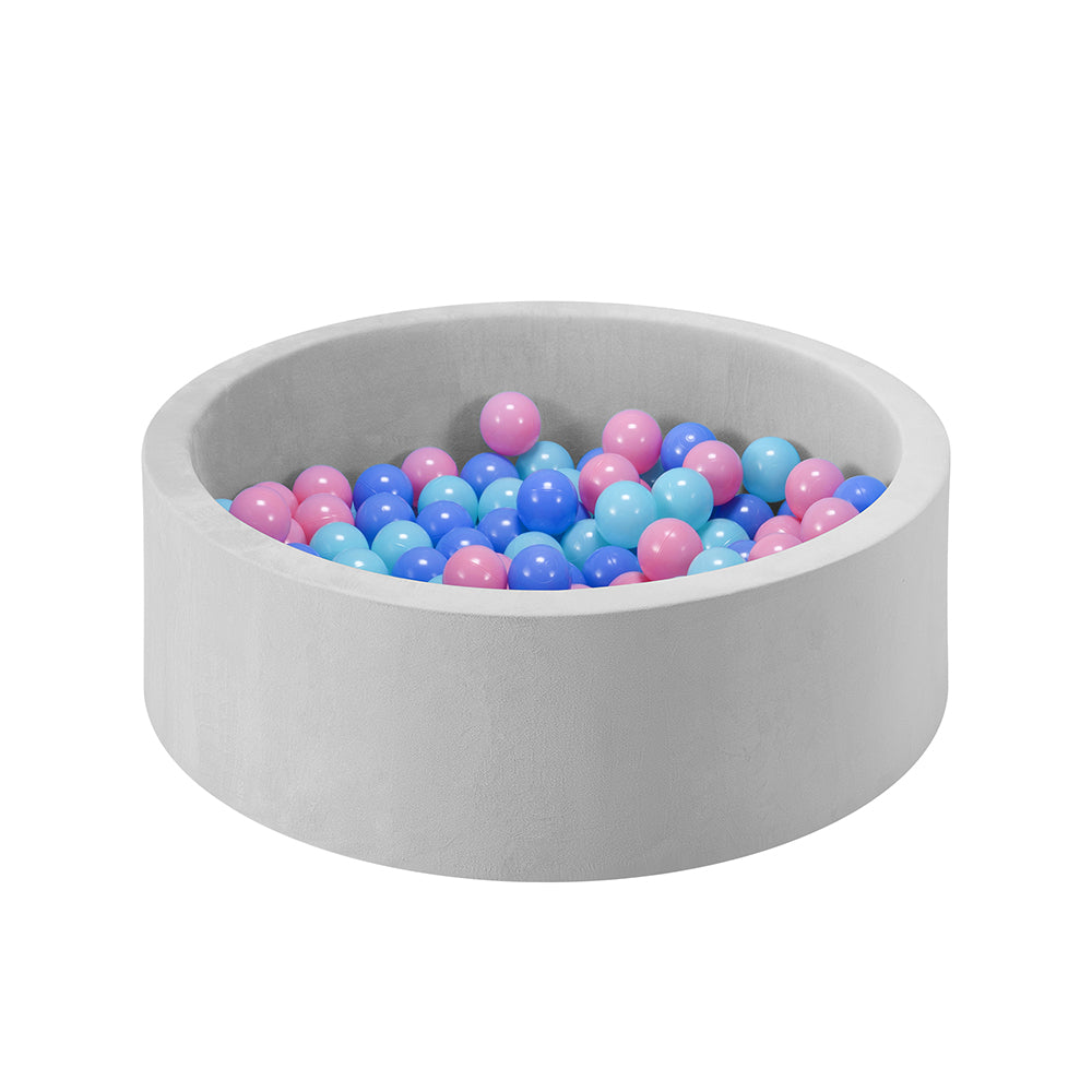 PlayPals Foam Ball Pit Soft Round Ball Pool Playpen Fence with 200 Balls Grey - Sunyee