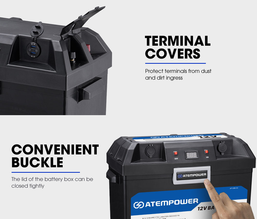 Atem Power Battery Box built-in VSR Isolator Dual Battery System - Sunyee