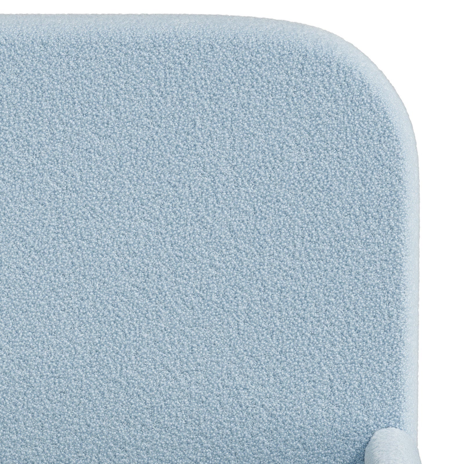 Oikiture Kids Bed Frame Single Size Base with Side Guard Rails Boucle Blue