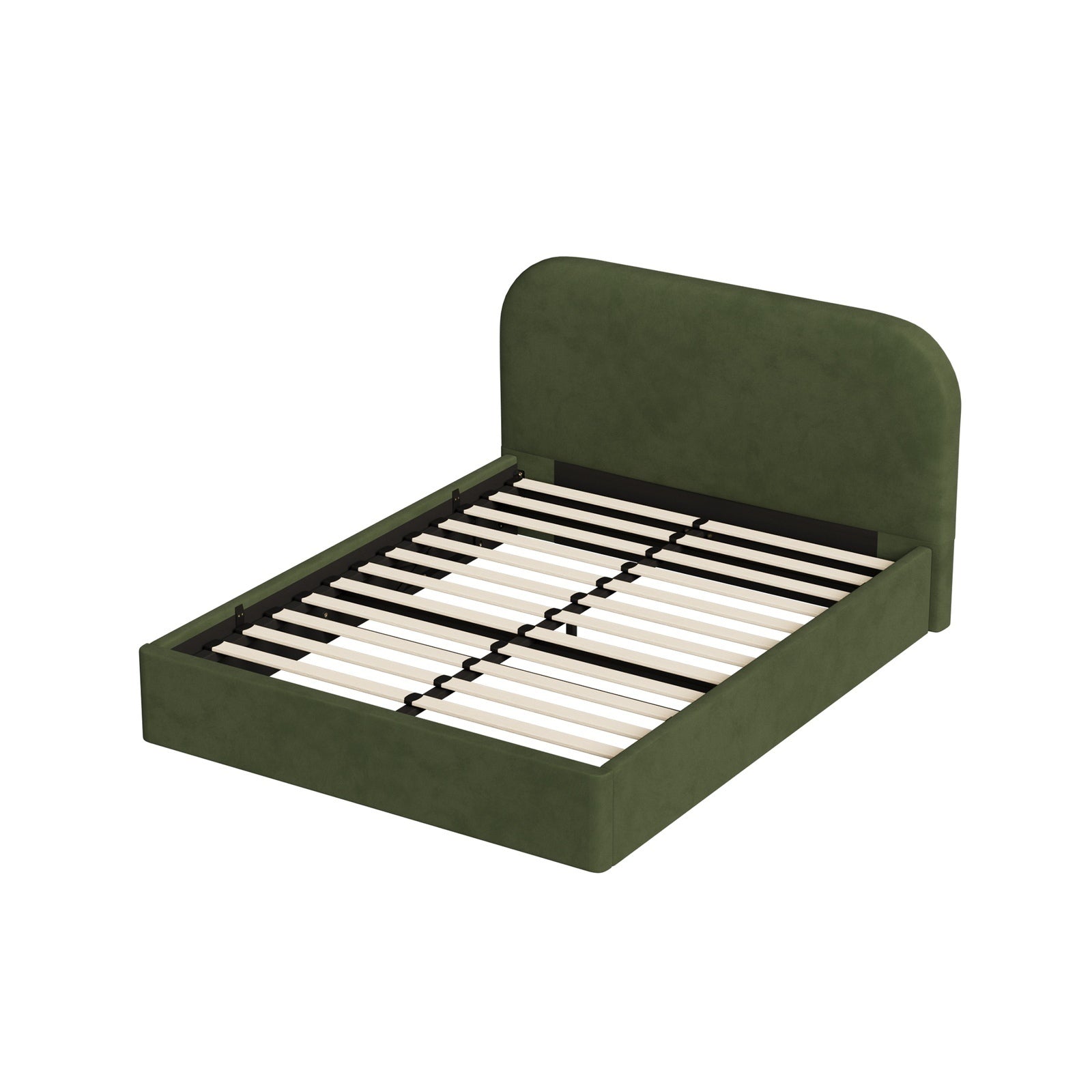 Oikiture Bed Frame Queen Double King Single Gas Lift Base with Storage Velvet