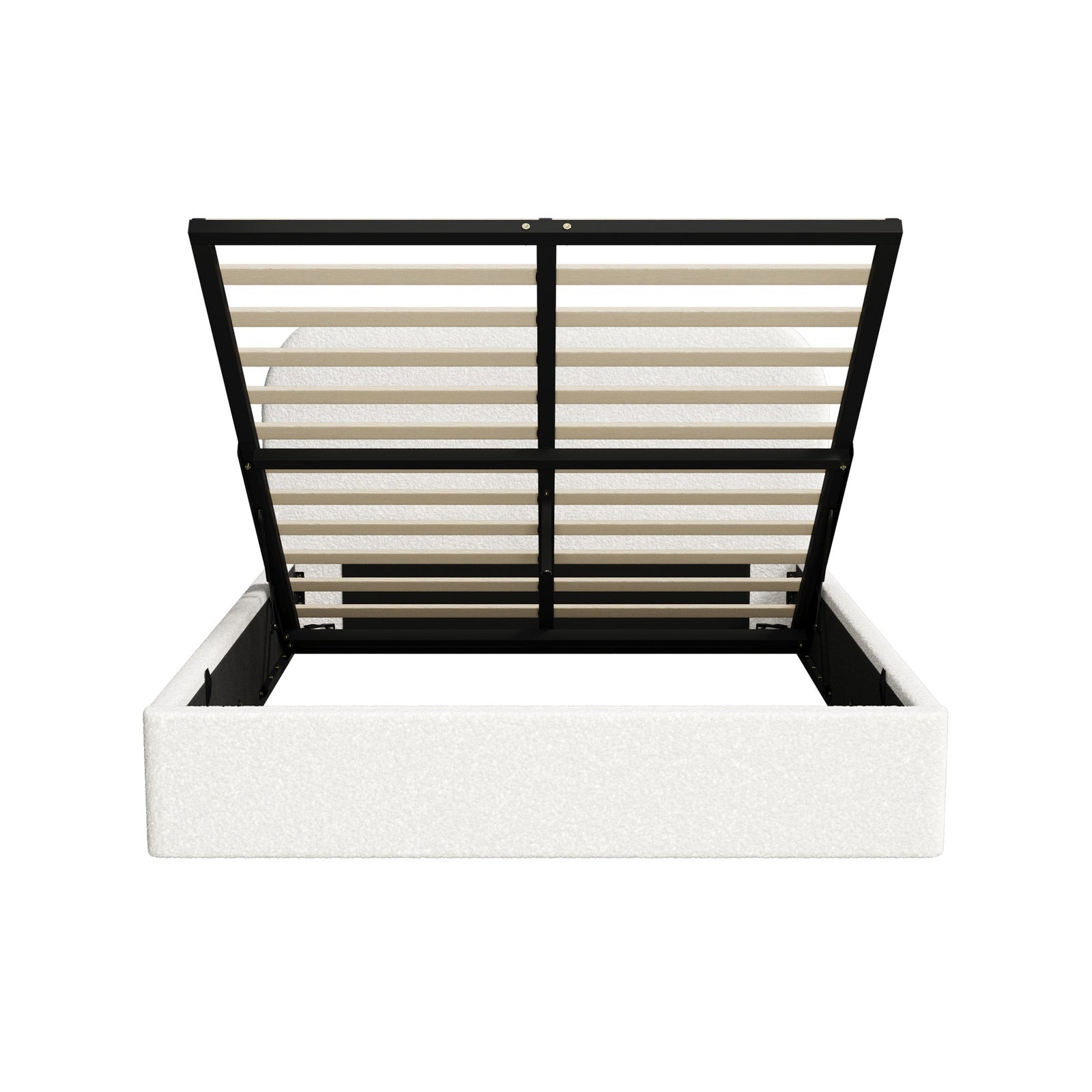 Oikiture Bed Frame Queen Double King Gas Lift Base with Storage Rounded Corner