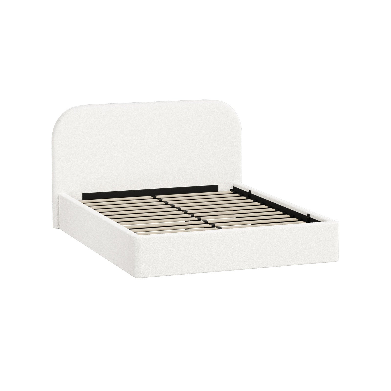 Oikiture Bed Frame Queen Double King Single Gas Lift Base with Storage Boucle