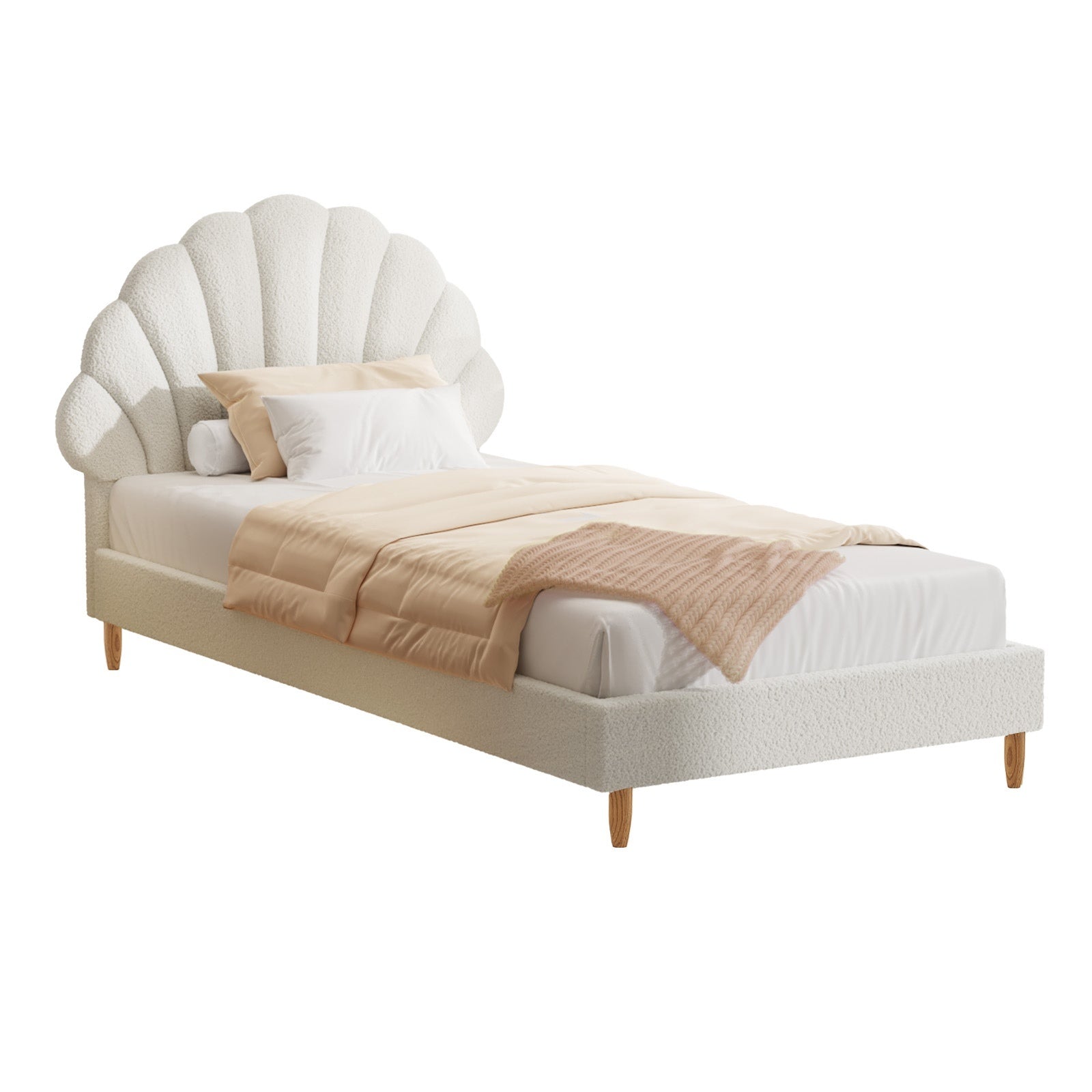 Oikiture Kids Bed Frame Single Size Bed Base Platform