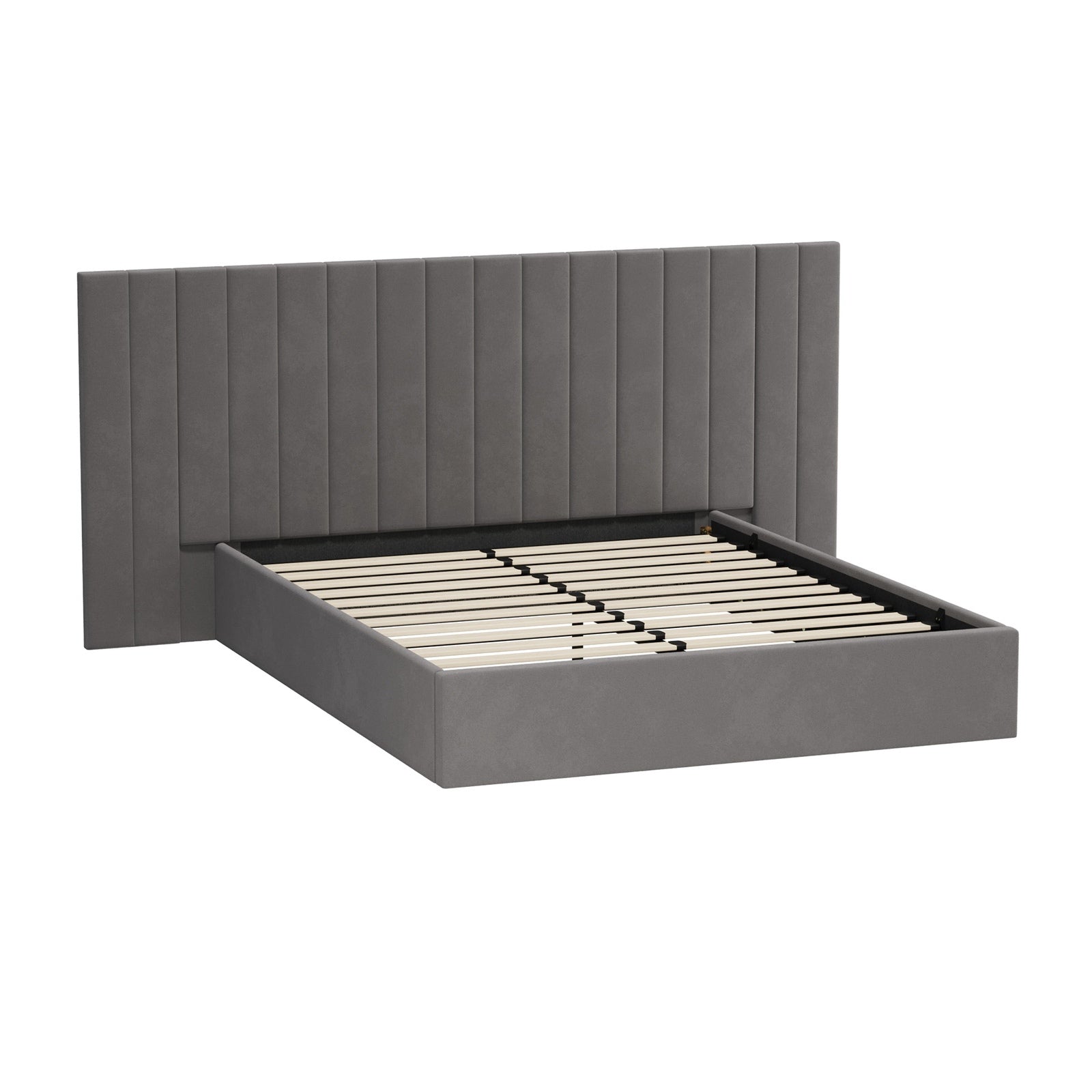 Oikiture Bed Frame Queen Double King Gas Lift Storage Base Oversized Headboard