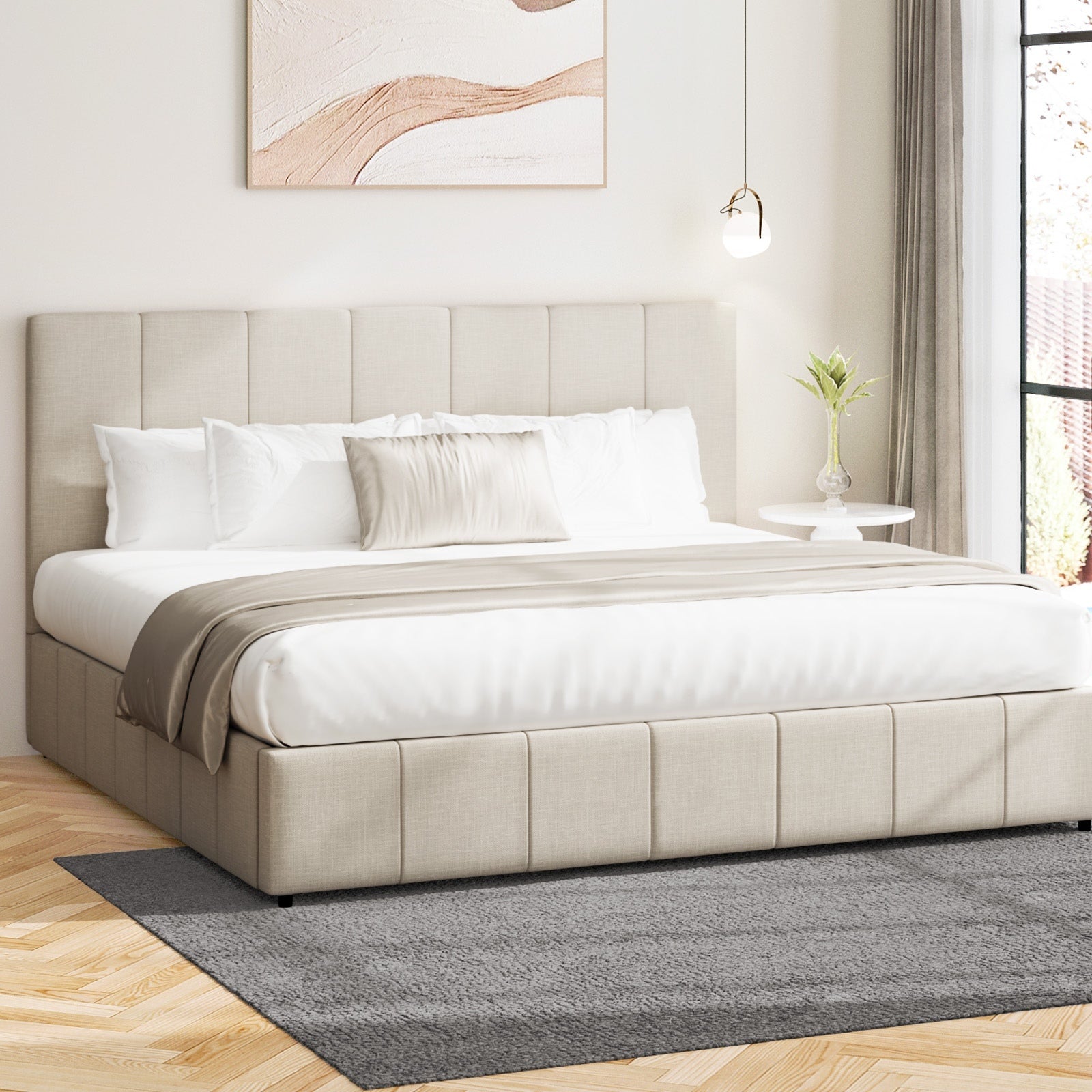 Oikiture Bed Frame Queen Double King Single Gas Lift Storage Beds - Sunyee