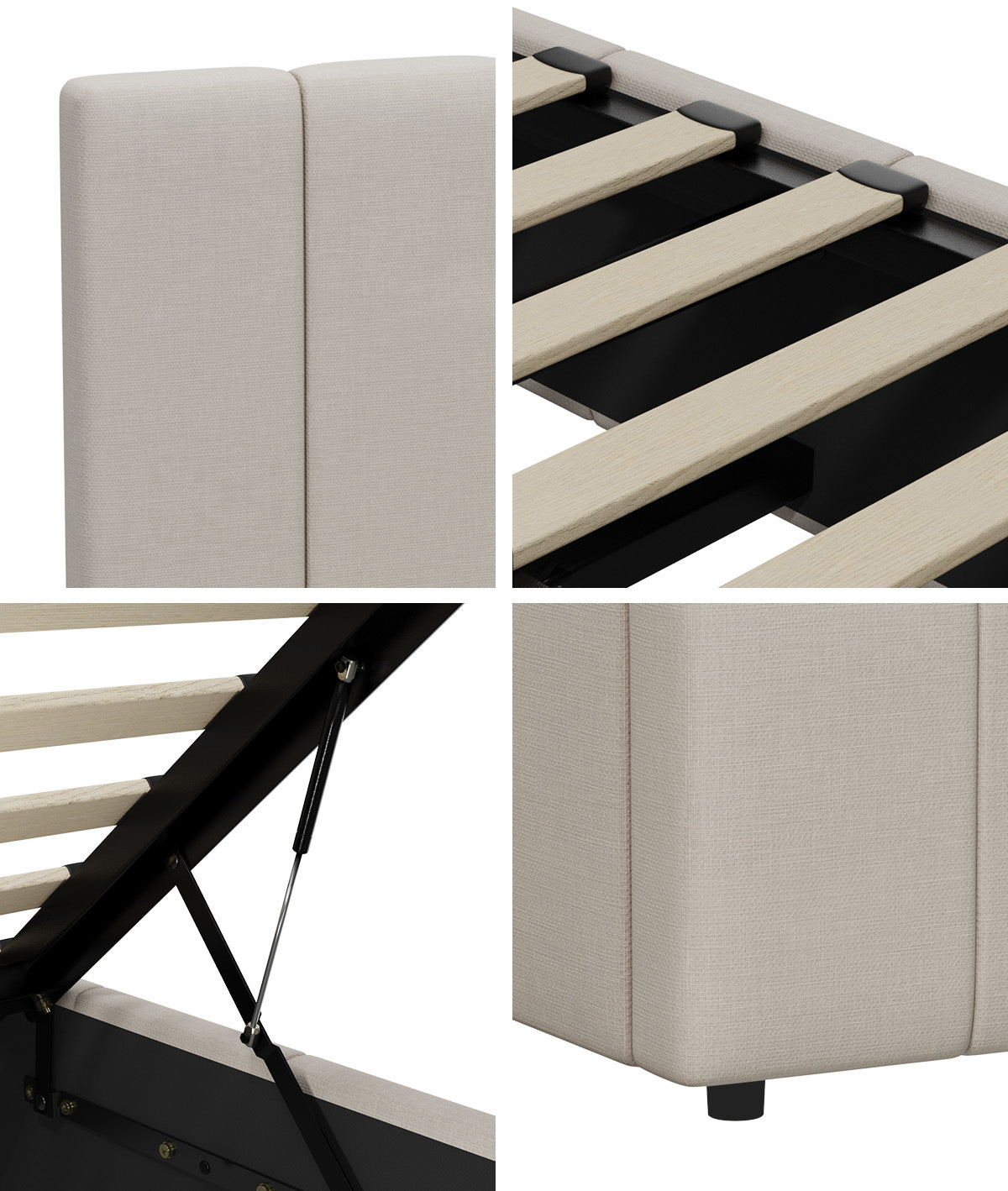 Oikiture Bed Frame King Single Beds Platform Gas Lift Storage Base VISH - Sunyee