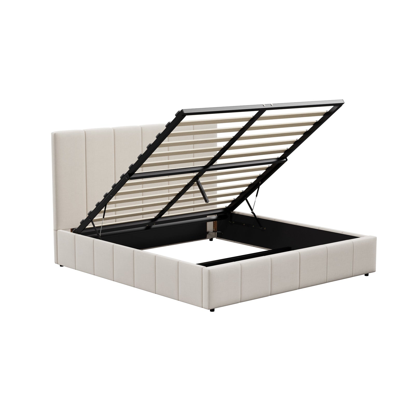 Oikiture Bed Frame Queen Size Beds Gas Lift Storage Base VISH - Sunyee