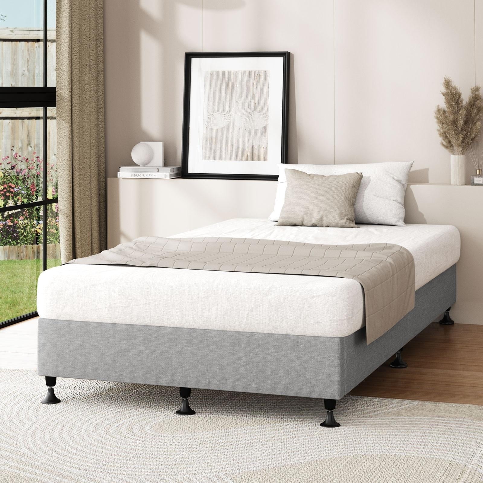Oikiture Bed Frame King Single Bed Base Platform Grey - Sunyee