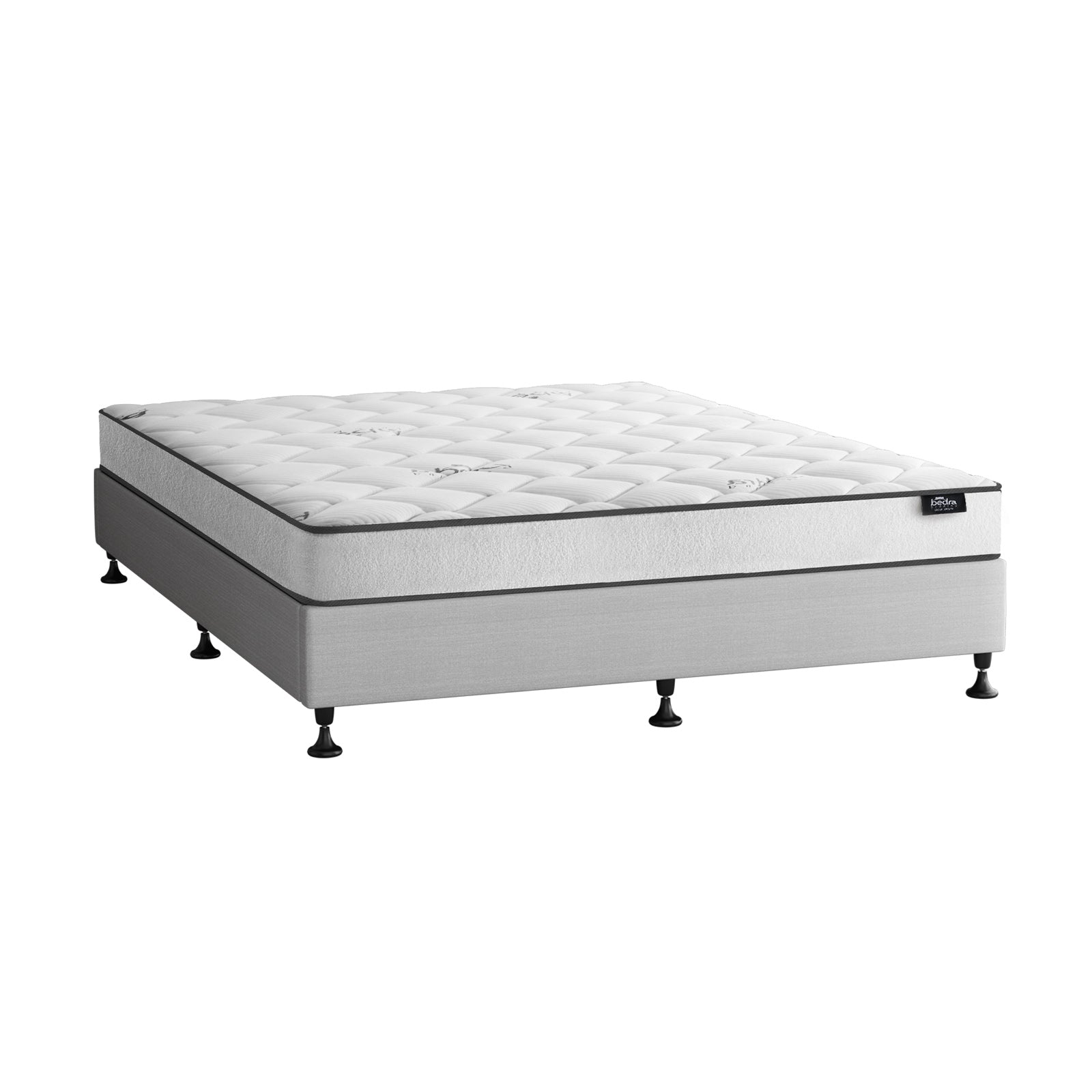 Oikiture Bed Frame King Size Upholstered Platform with Mattress Beige - Sunyee