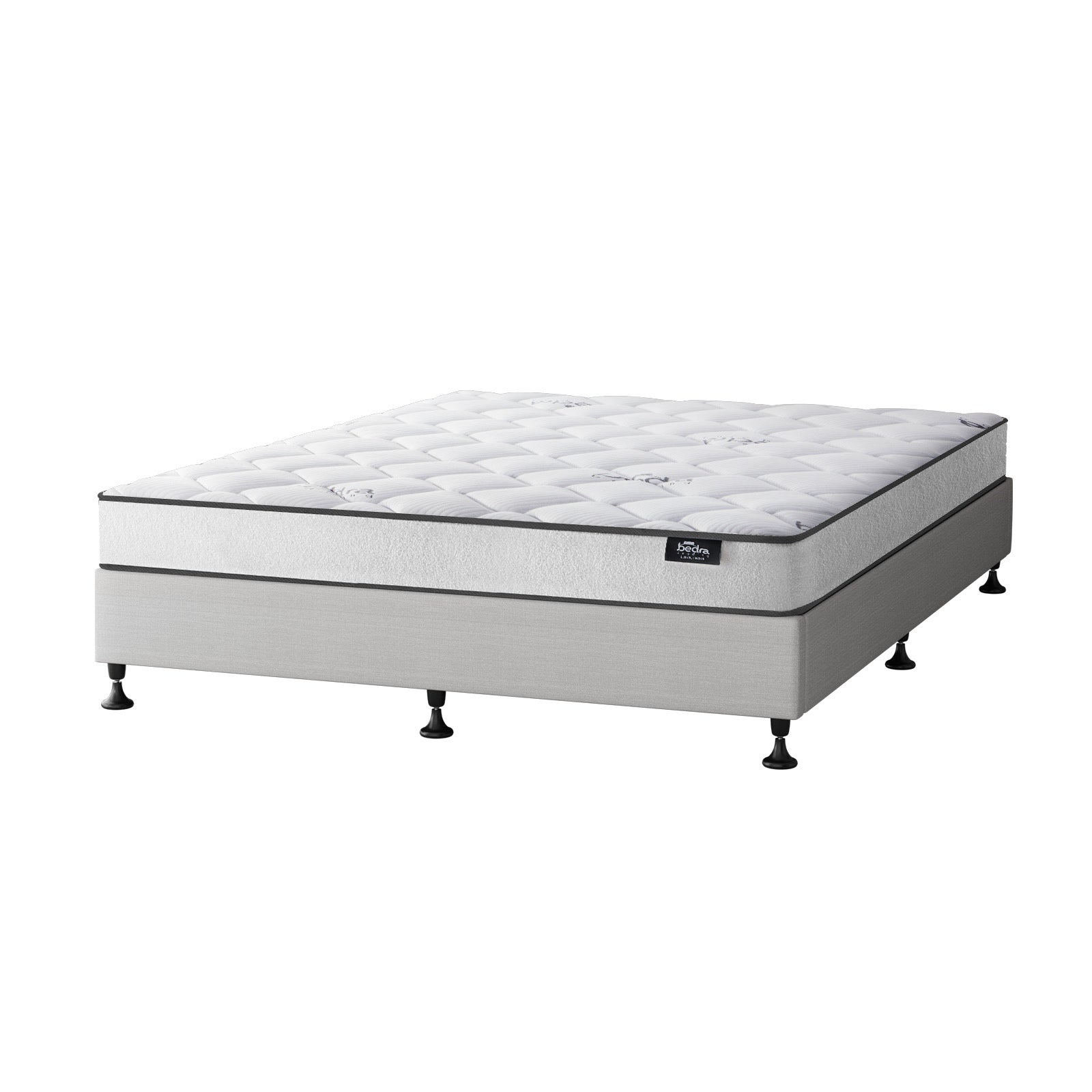 Oikiture Bed Frame King Size Upholstered Platform with Mattress Beige - Sunyee