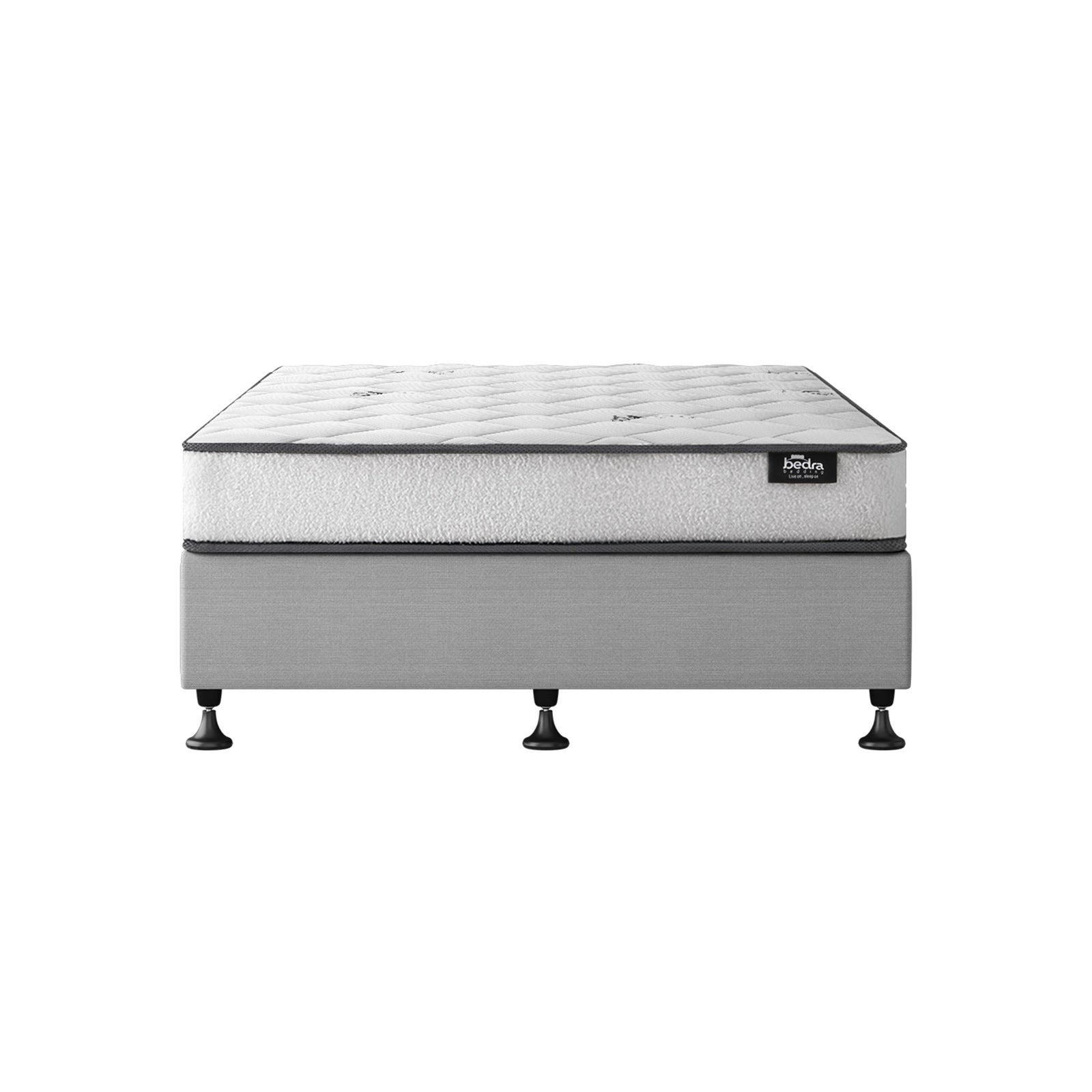 Oikiture Bed Frame King Single Size Upholstered Platform with Mattress Beige - Sunyee