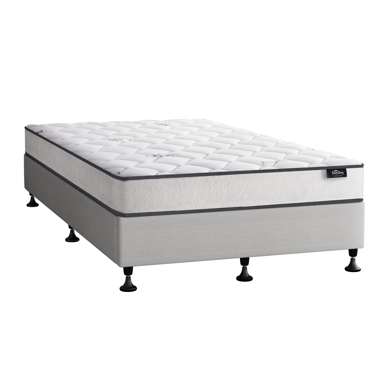 Oikiture Bed Frame King Single Size Upholstered Platform with Mattress Beige - Sunyee
