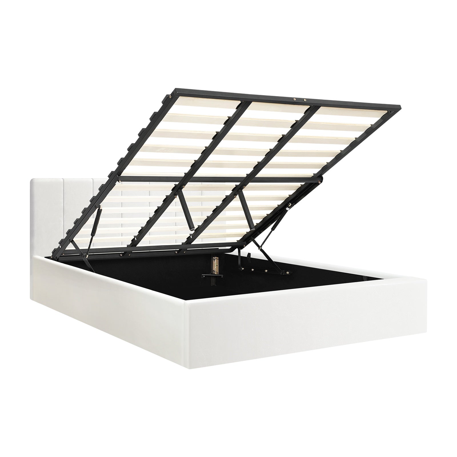 Oikiture Bed Frame King Size Gas Lift Beds Base Storage PU Leather ZOE - Sunyee