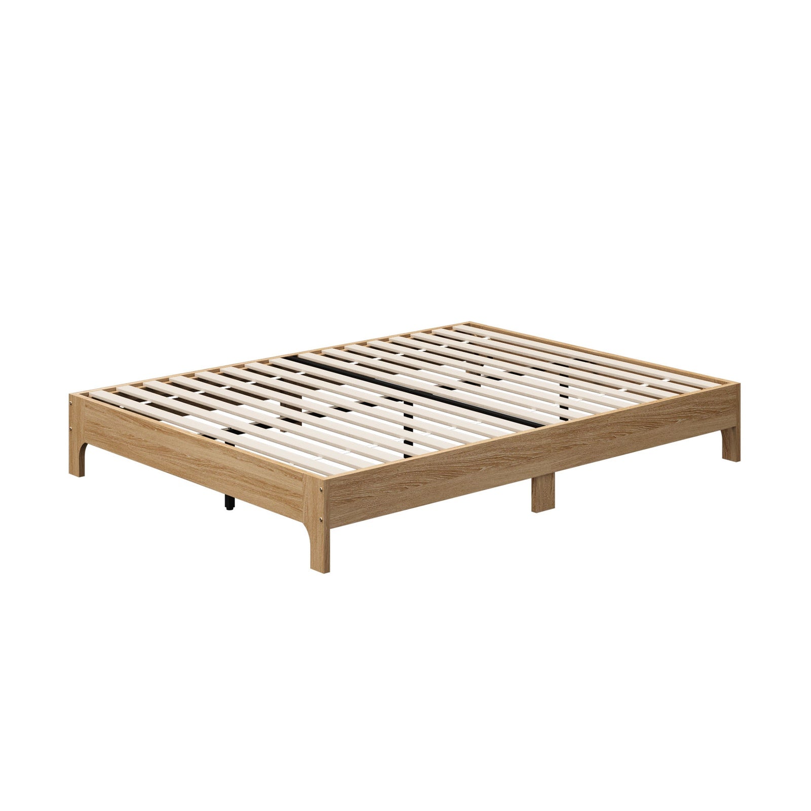 Oikiture Bed Frame Double Size Wooden Mattress Base Platform Beds Natural