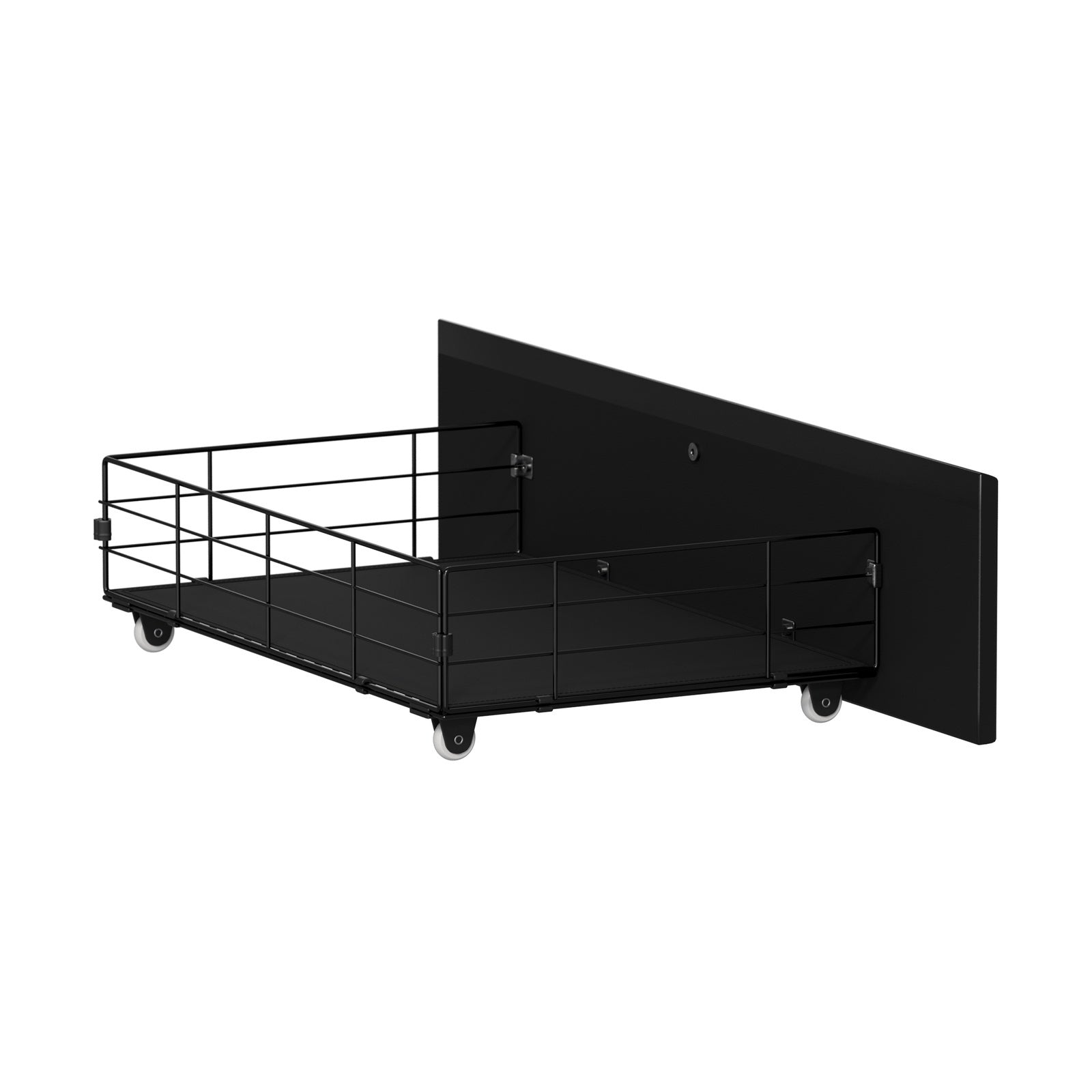 Oikiture 4x Trundle Drawers for Bed Frame Base Storage with Wheels Metal Black - Sunyee