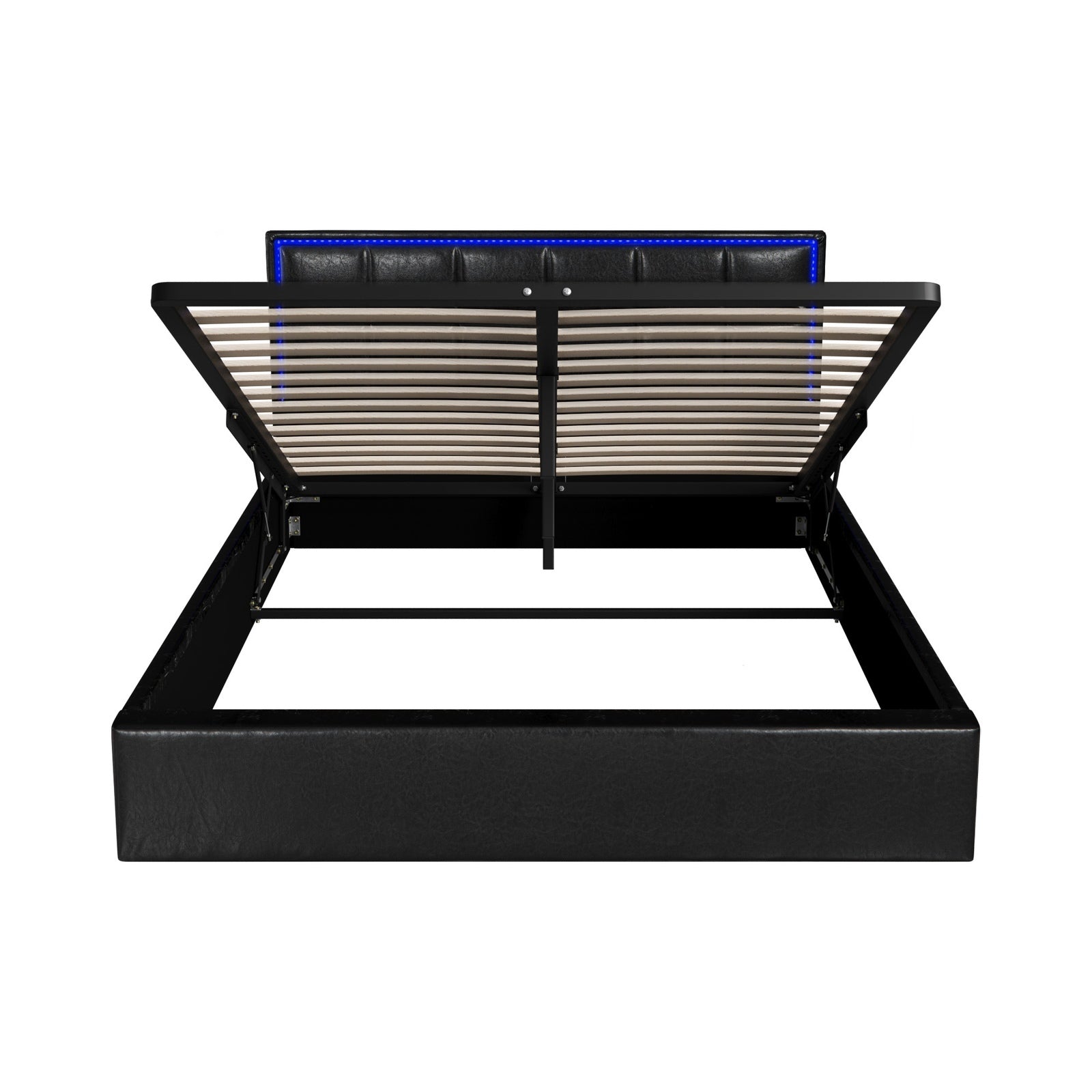 Oikiture Bed Frame Queen Double King Single Size RGB LED Gas Lift Storage Base - Sunyee
