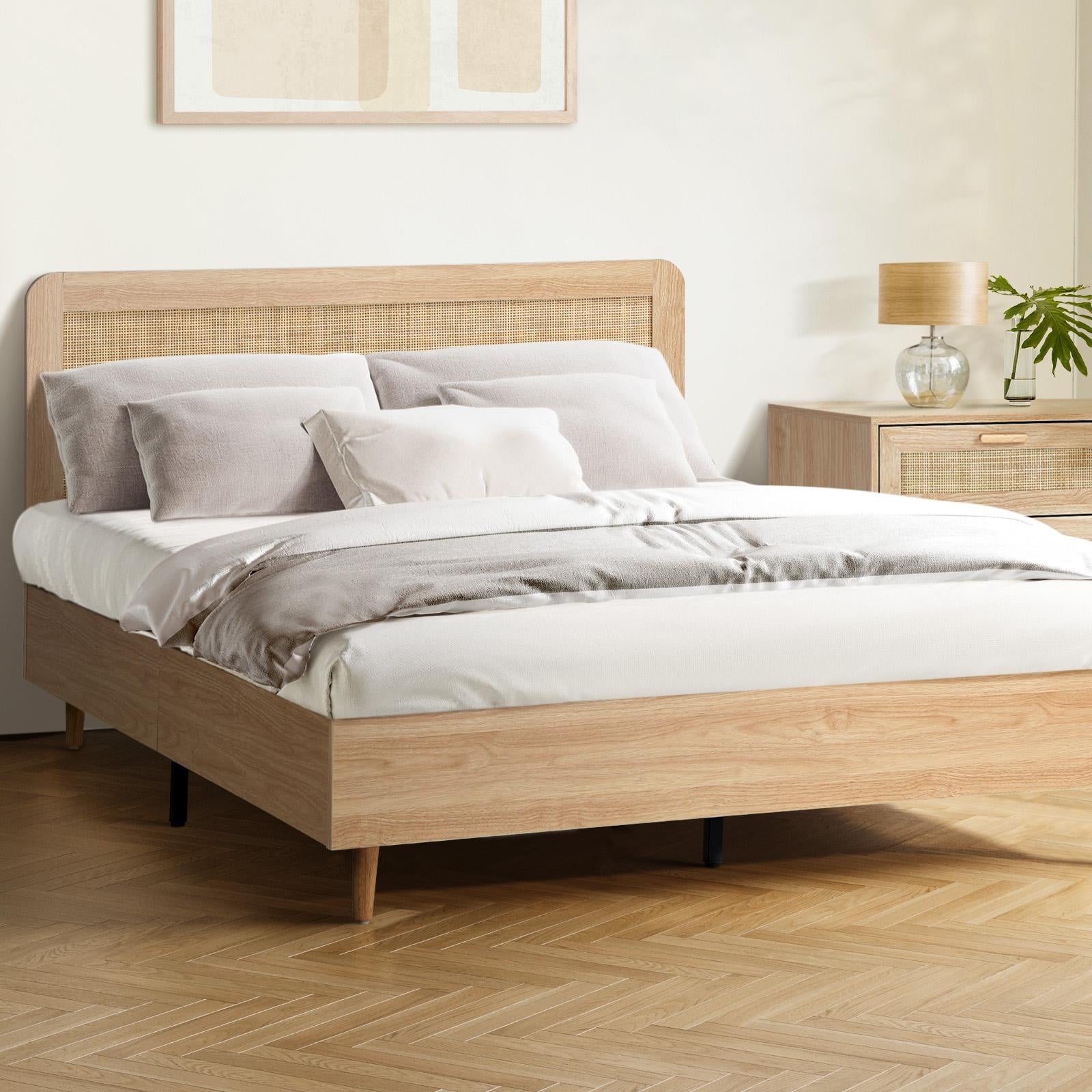 Oikiture Bed Frame Queen Double King Single Size Wooden Bed Platform Timber
