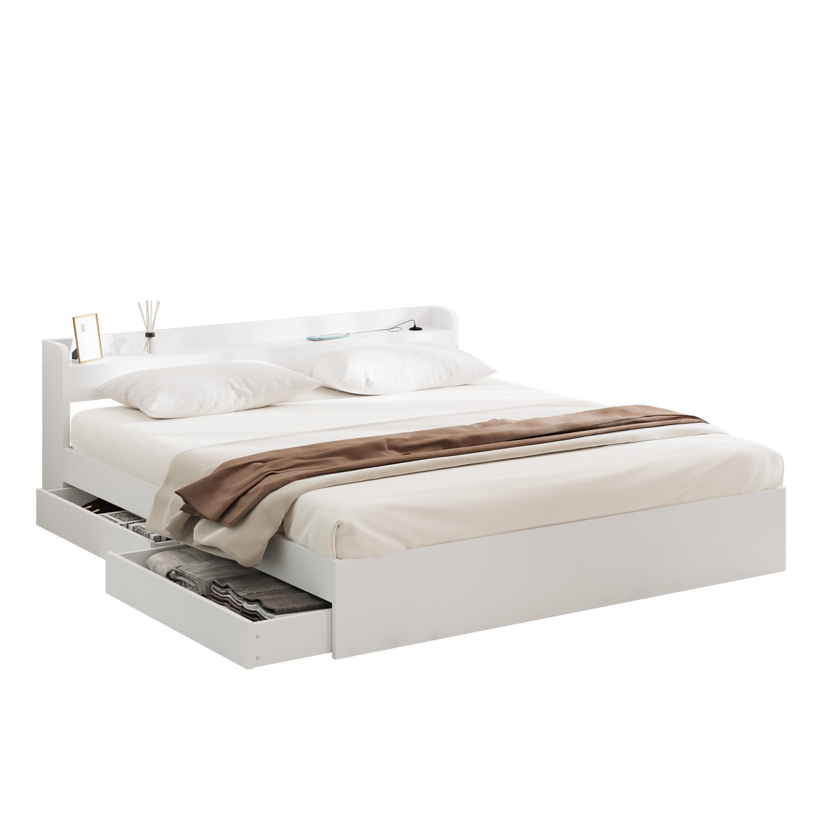 Oikiture Bed Frame Queen Double King Single Size Wooden Bed Platform Timber