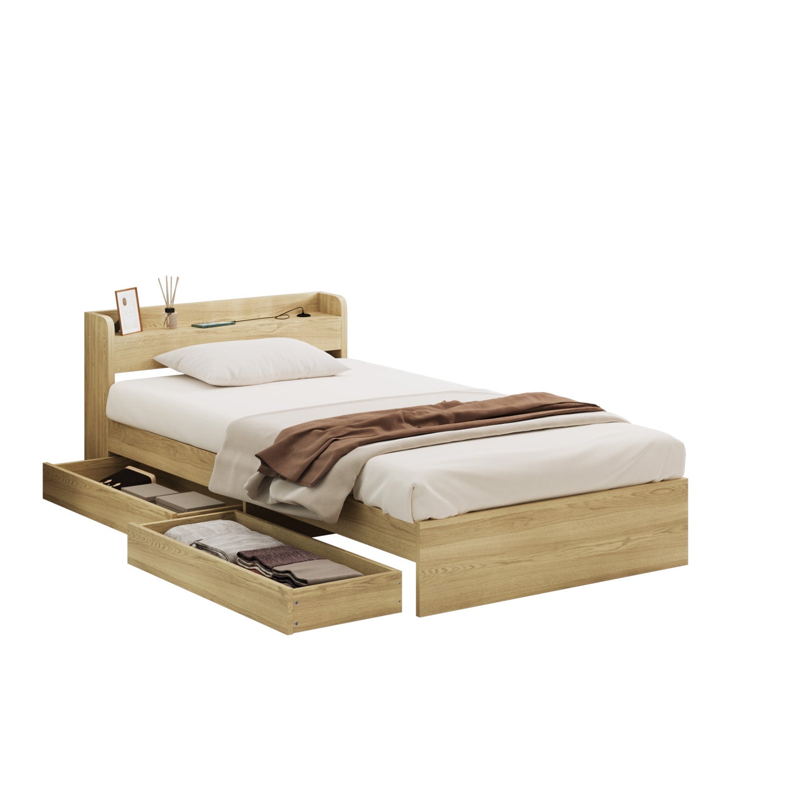 Oikiture Bed Frame Queen Double King Single Size Wooden Bed Platform Timber