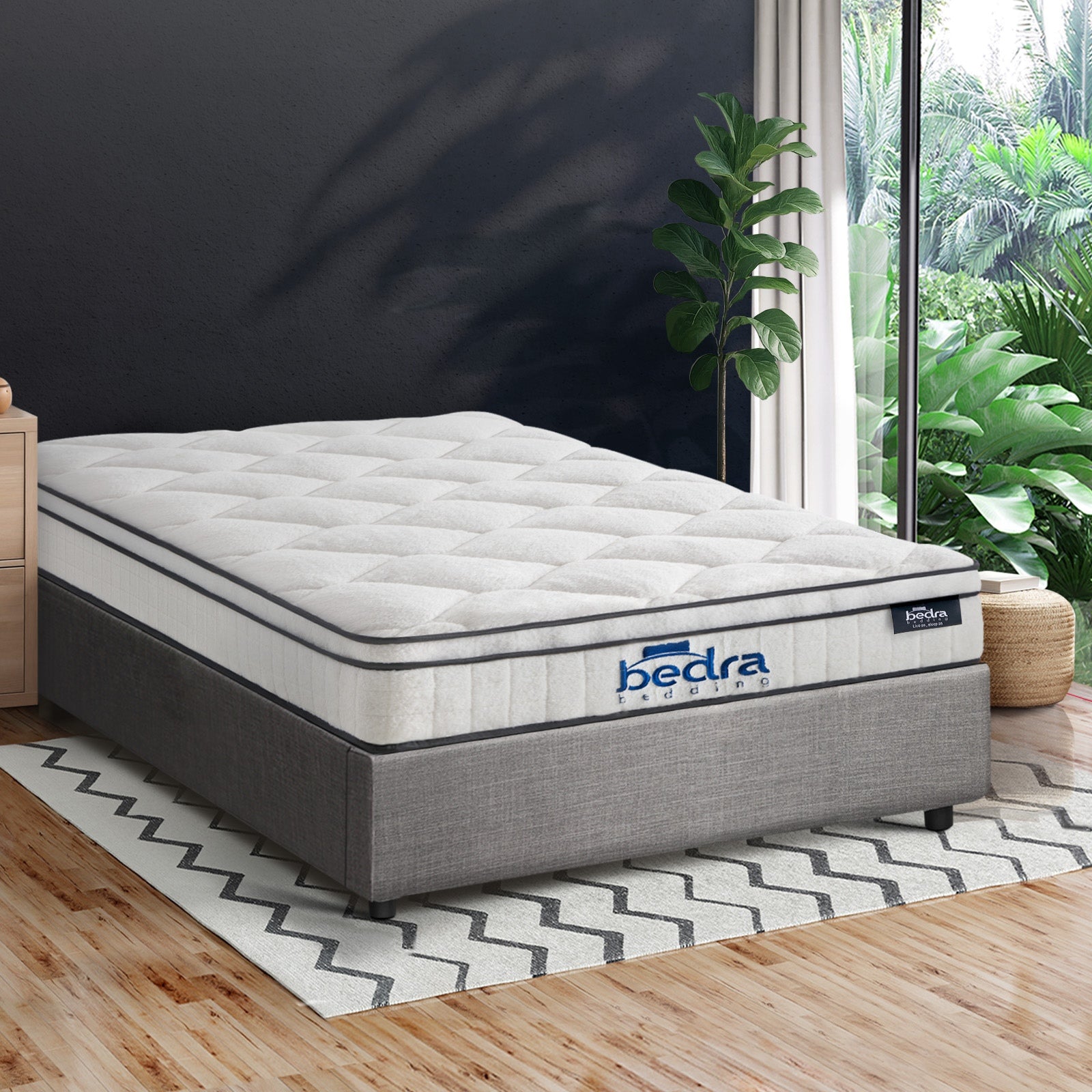 Oikiture Bed Frame Queen Double King Size Gas Lift Storage Base with Mattress