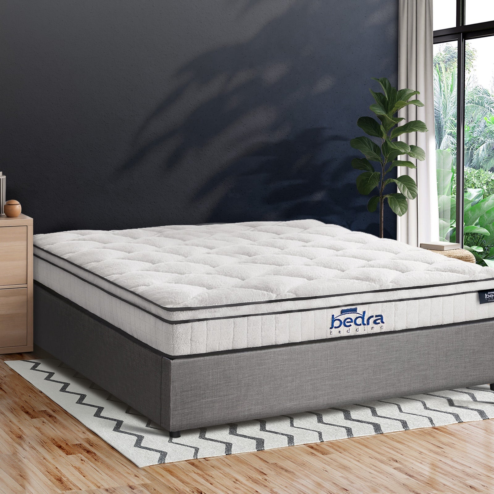Oikiture Bed Frame Queen Double King Size Gas Lift Storage Base with Mattress