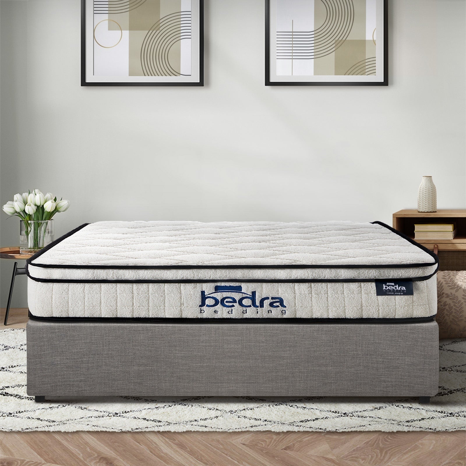 Oikiture Bed Frame Queen Double King Size Gas Lift Storage Base with Mattress