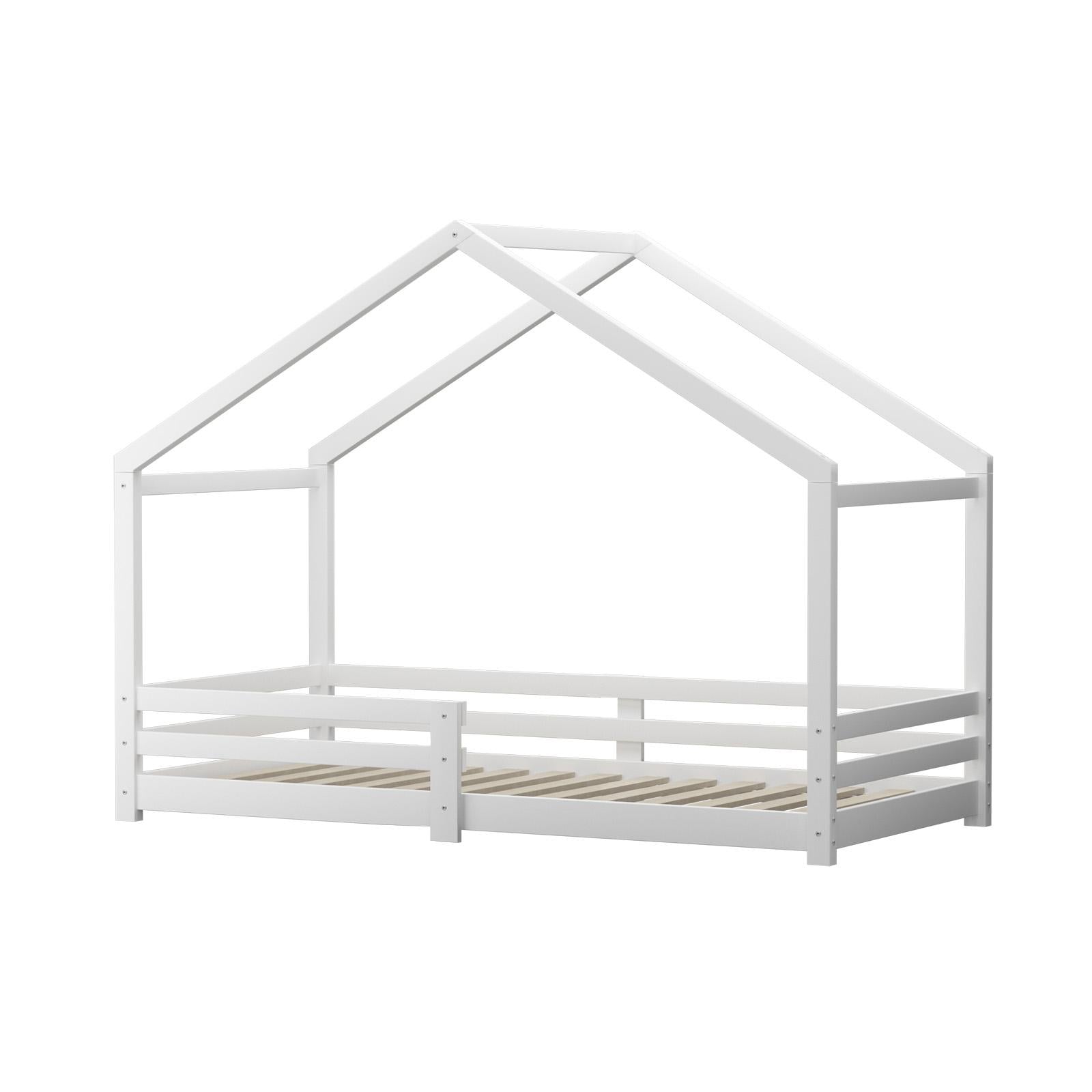 Oikiture Bed Frame Single Wooden House Bedframe Mattress Base Timber Platform