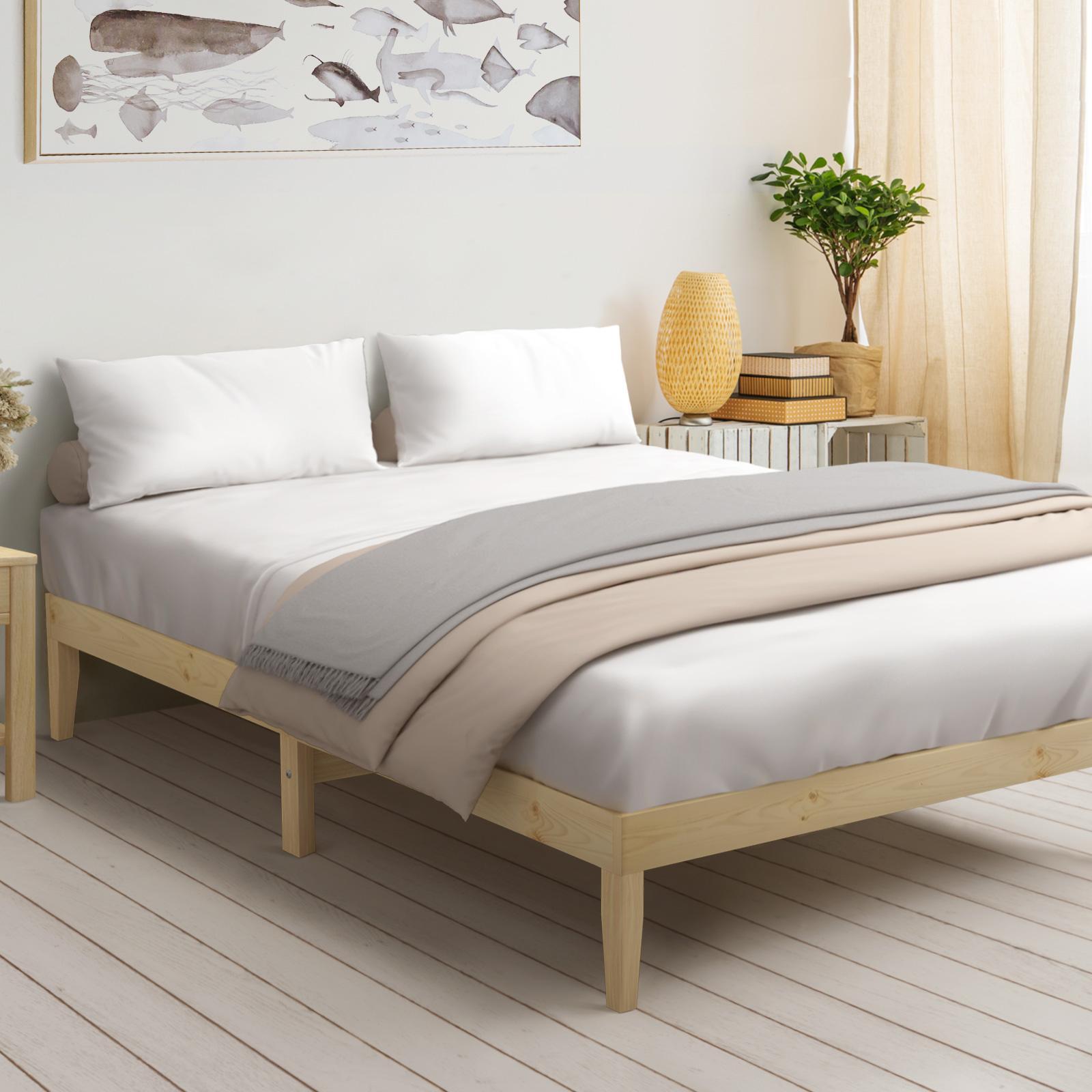 Oikiture Bed Frame Double Size Wooden Timber Mattress Base Platform Furniture