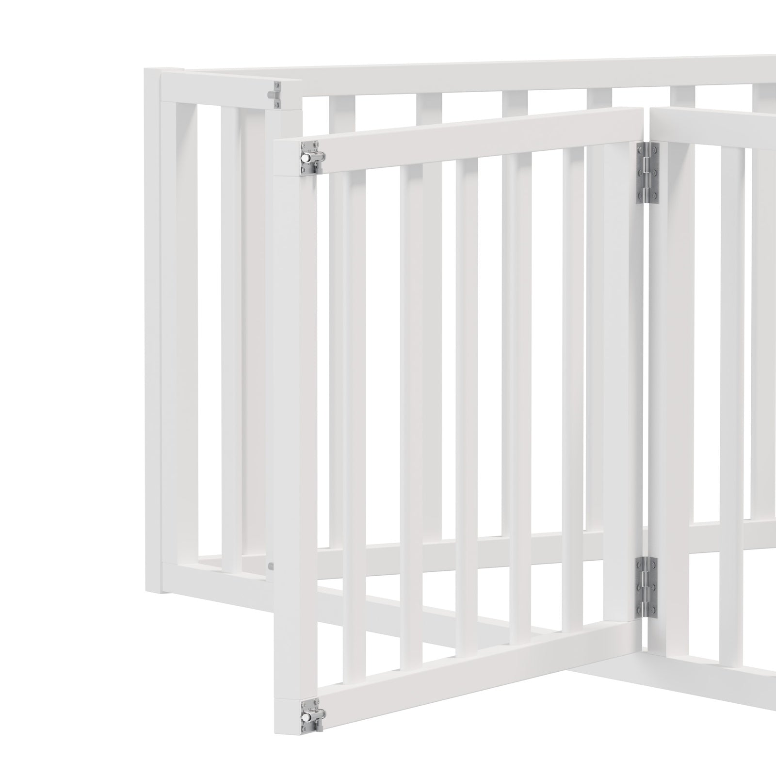 Oikiture 2-in-1 Kids Bed Frame Wood Single Toddler Play Centre Guard Fence Gate - Sunyee