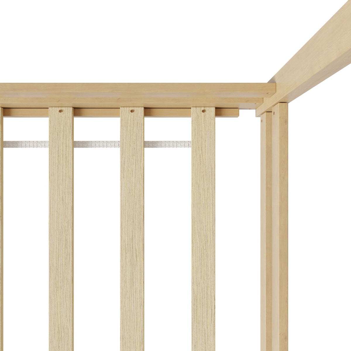 Oikiture Kids Wooden Bed Frame House Beds Base Timber with Fence Single Natural - Sunyee