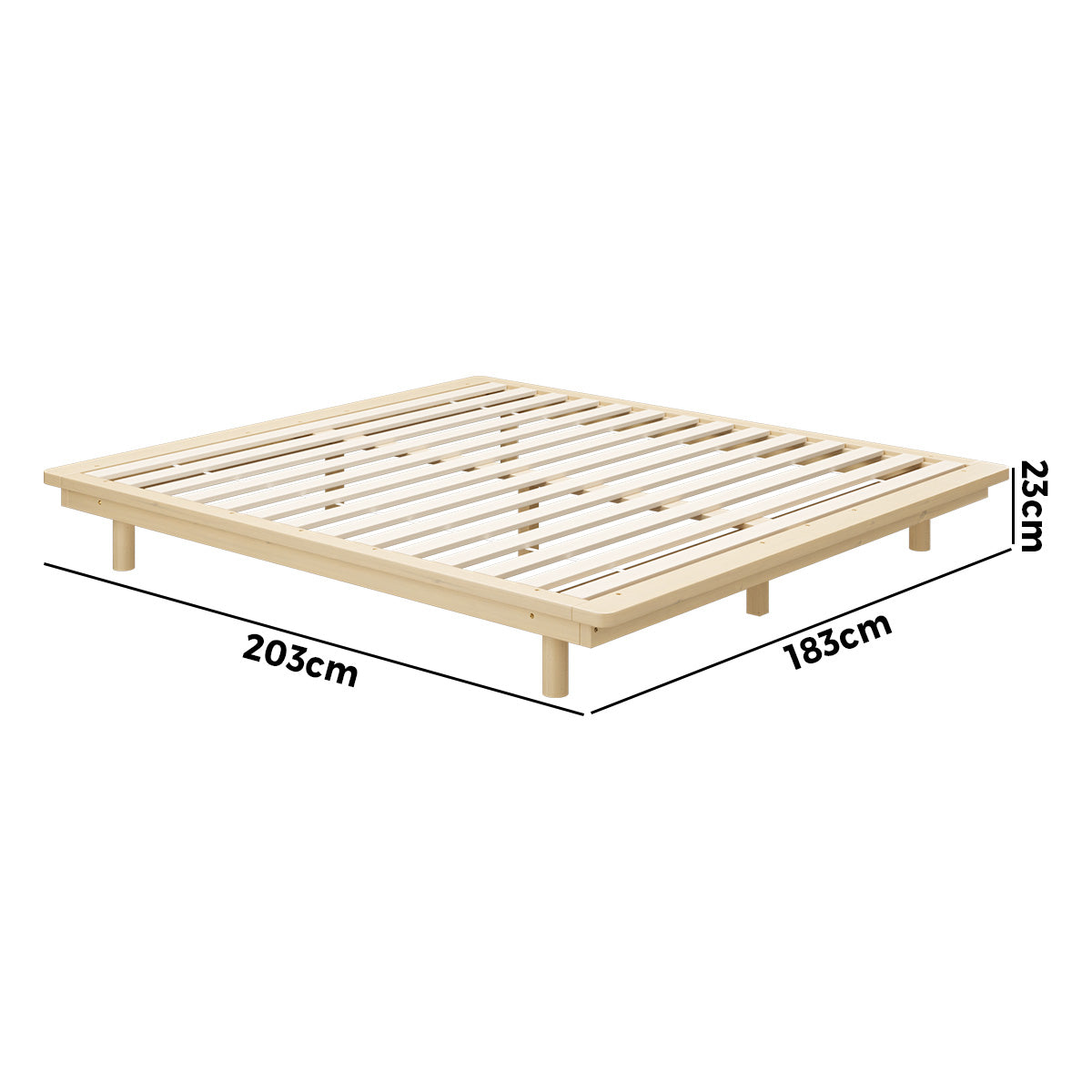 Oikiture Bed Frame King Size Wooden Bed Base Timber Floating Beds - Sunyee