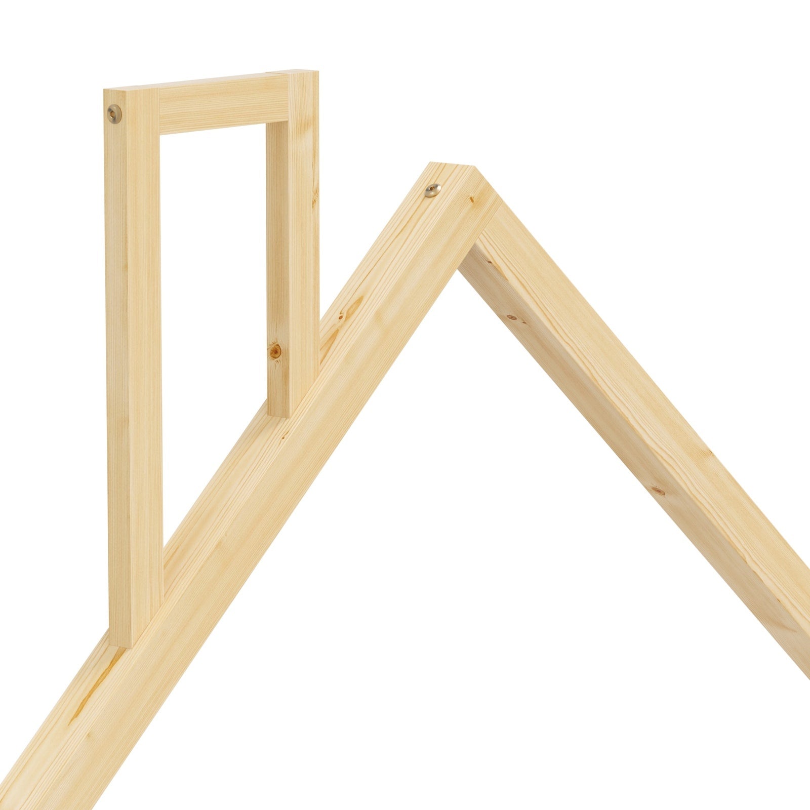 Oikiture Wooden Kids Bed Frame Floor Beds Chimney Platform King Single Natural