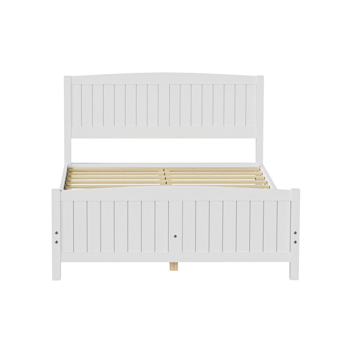 Oikiture Bed Frame Double Size Wooden Base Timber Platform White