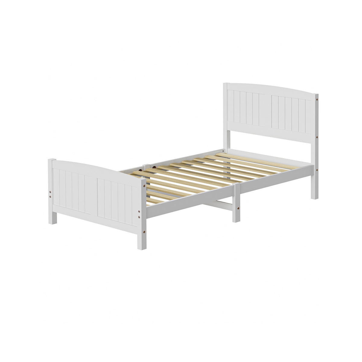 Oikiture Bed Frame King Singe Size Wooden Base Timber Platform White
