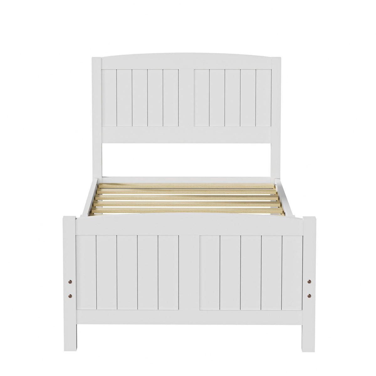 Oikiture Bed Frame Singe Size Wooden Base Timber Platform White